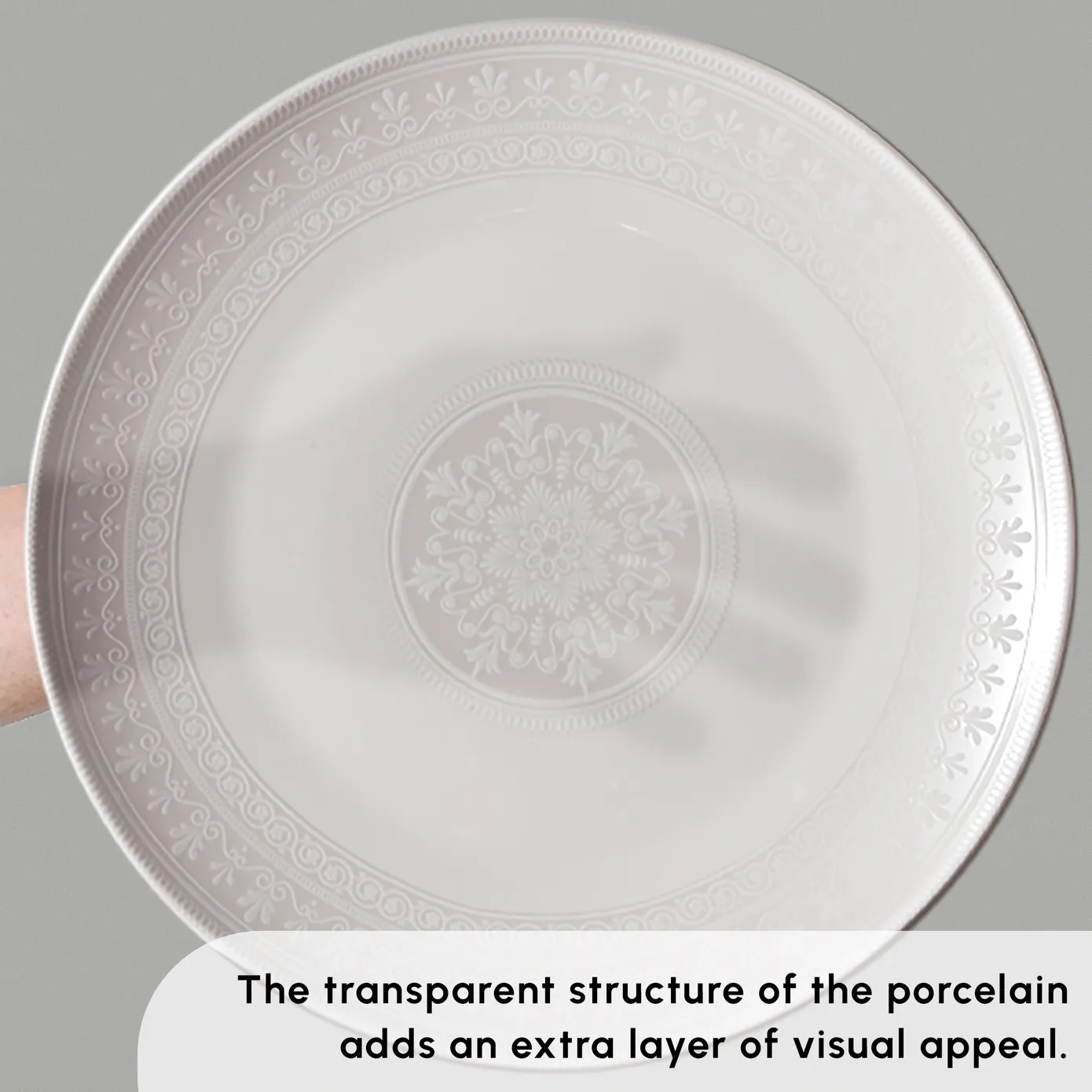 Karaca Arte 53-Piece Bone China Dinner Set for 12 People, White - Image 5