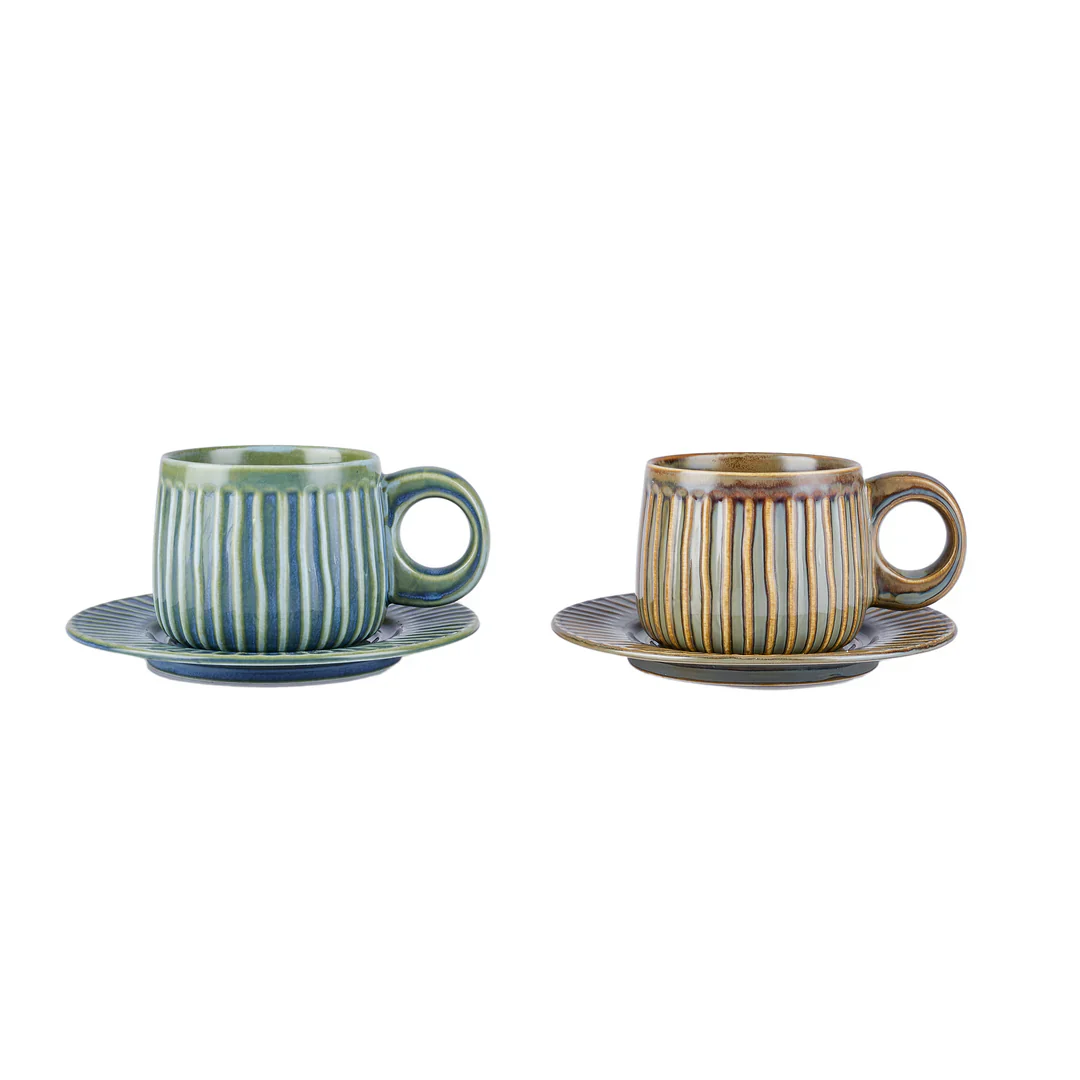 Karaca Arthur Beige & Green Tea Cup for 2 People, 260 ml - Image 10
