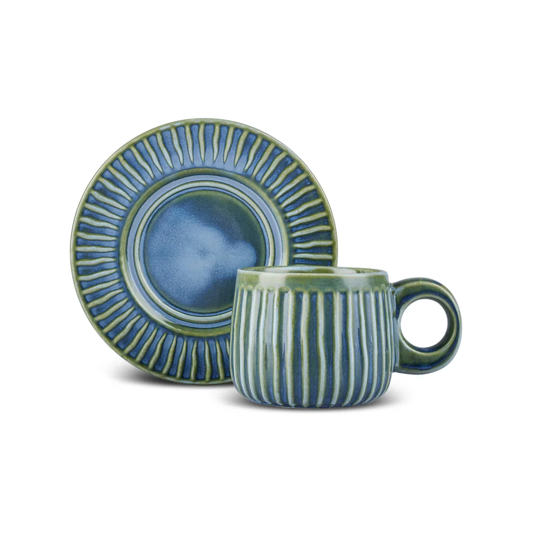 Karaca Arthur Beige & Green Tea Cup for 2 People, 260 ml - Image 6