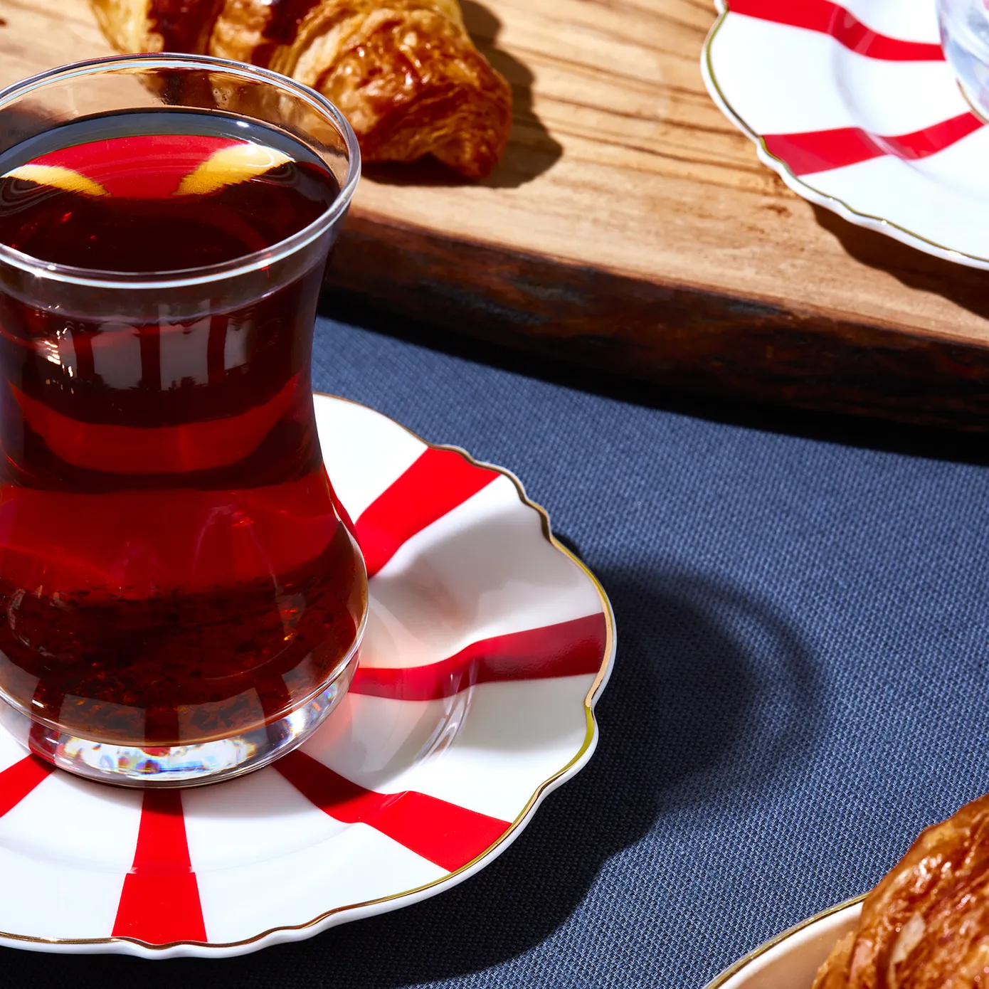 Karaca Astley 12-Piece Tea Glass and Saucer Set for 6 People, 110ml, Red - Image 4