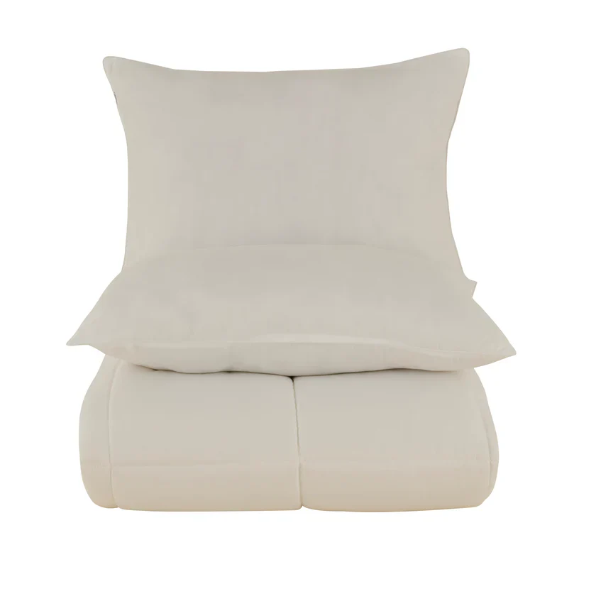Karaca Home Basic Microfiber Duvet and Pillow Set, Offwhite - Image 6