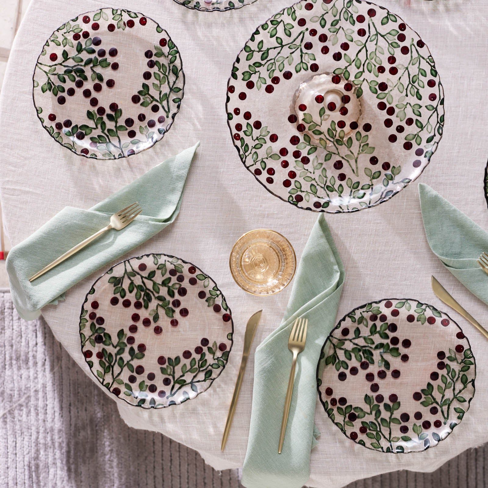 Karaca Berry 7-Piece Glass Serveware Set for 6 People, Brown - Image 2