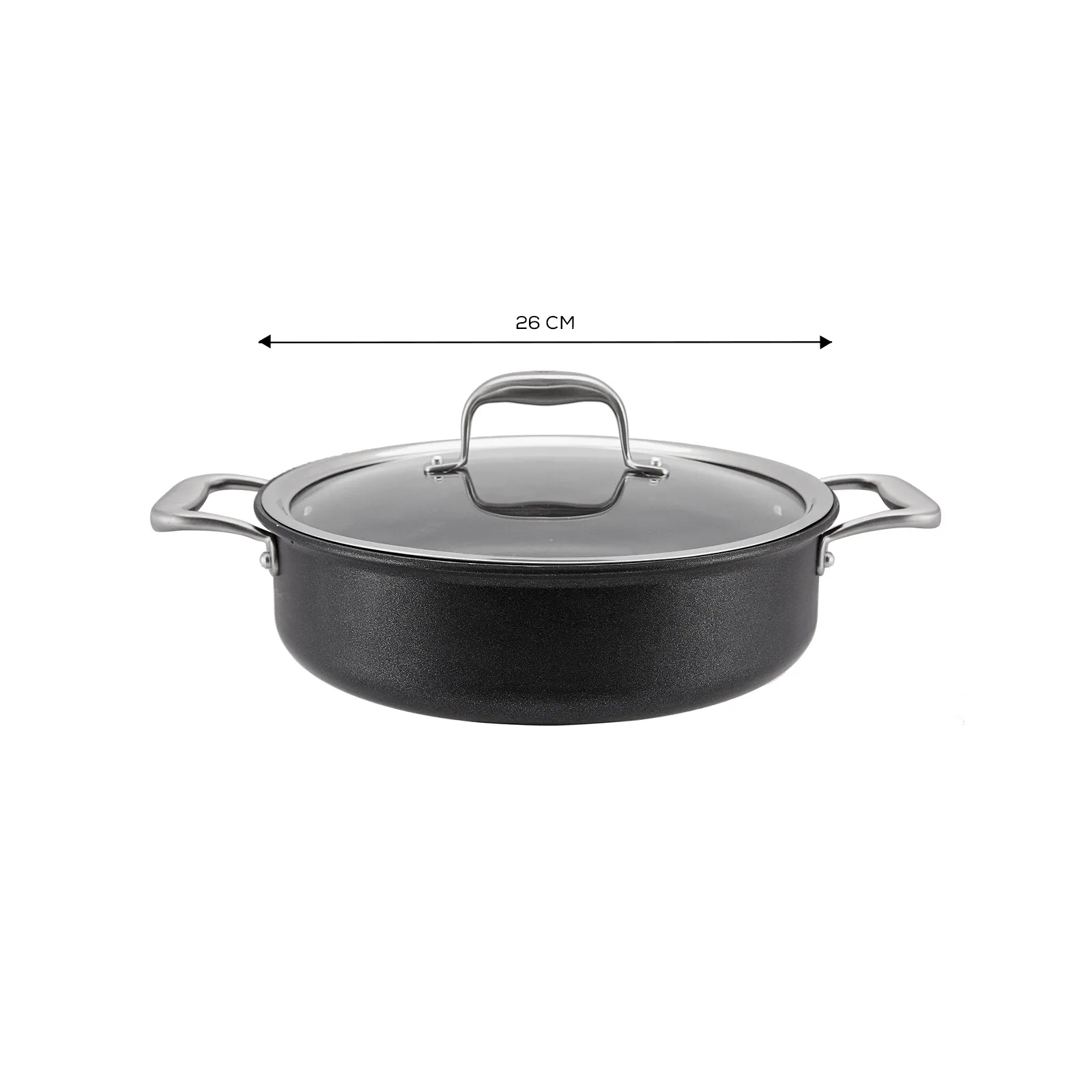 Karaca BioDiamond Pro Induction Shallow Casserole with Lid, 26cm, Black - Image 4