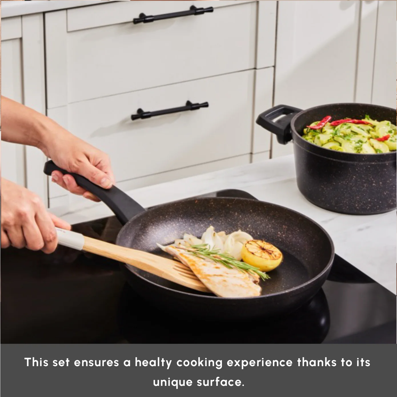 Karaca Biogranite Black Gold 12-Piece Non-Stick Induction Cookware Set - Image 6