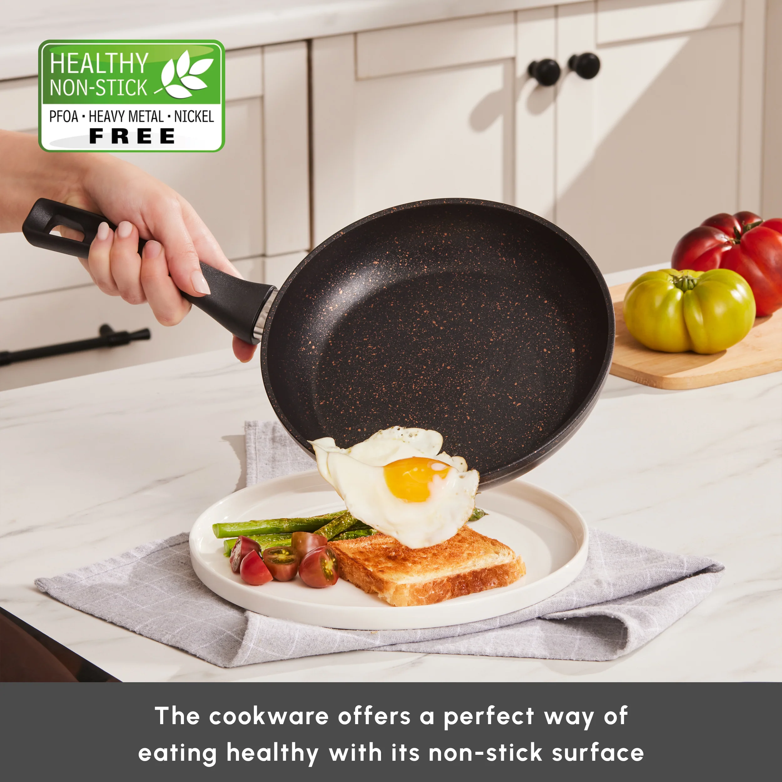Karaca Blackgold Biogranite 15-Piece Non-Stick Induction Cookware Set, Black Gold - Image 4