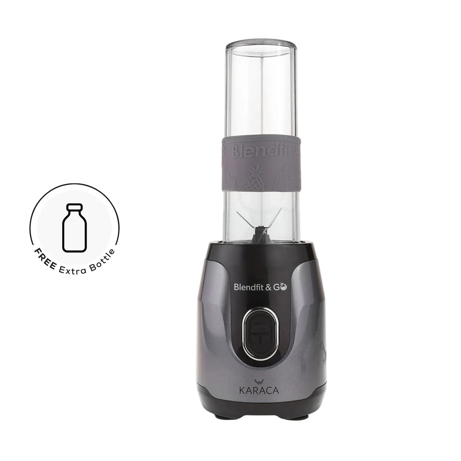Karaca Blendfit Go Personal Smoothie Blender, 2x 600ml Bottle, 550W, Anthracite - Image 2
