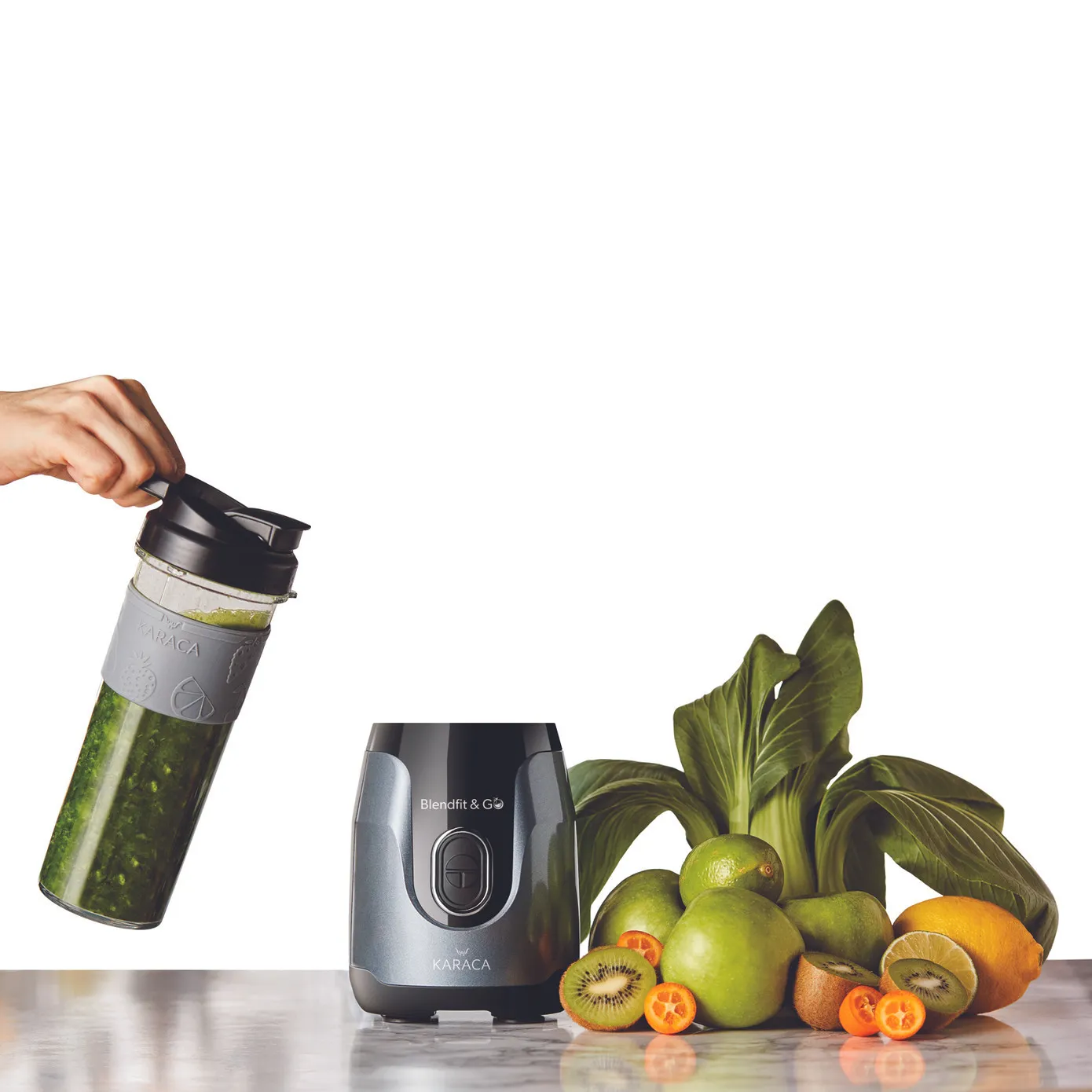 Karaca Blendfit Go Personal Smoothie Blender, 2x 600ml Bottle, 550W, Anthracite - Image 6