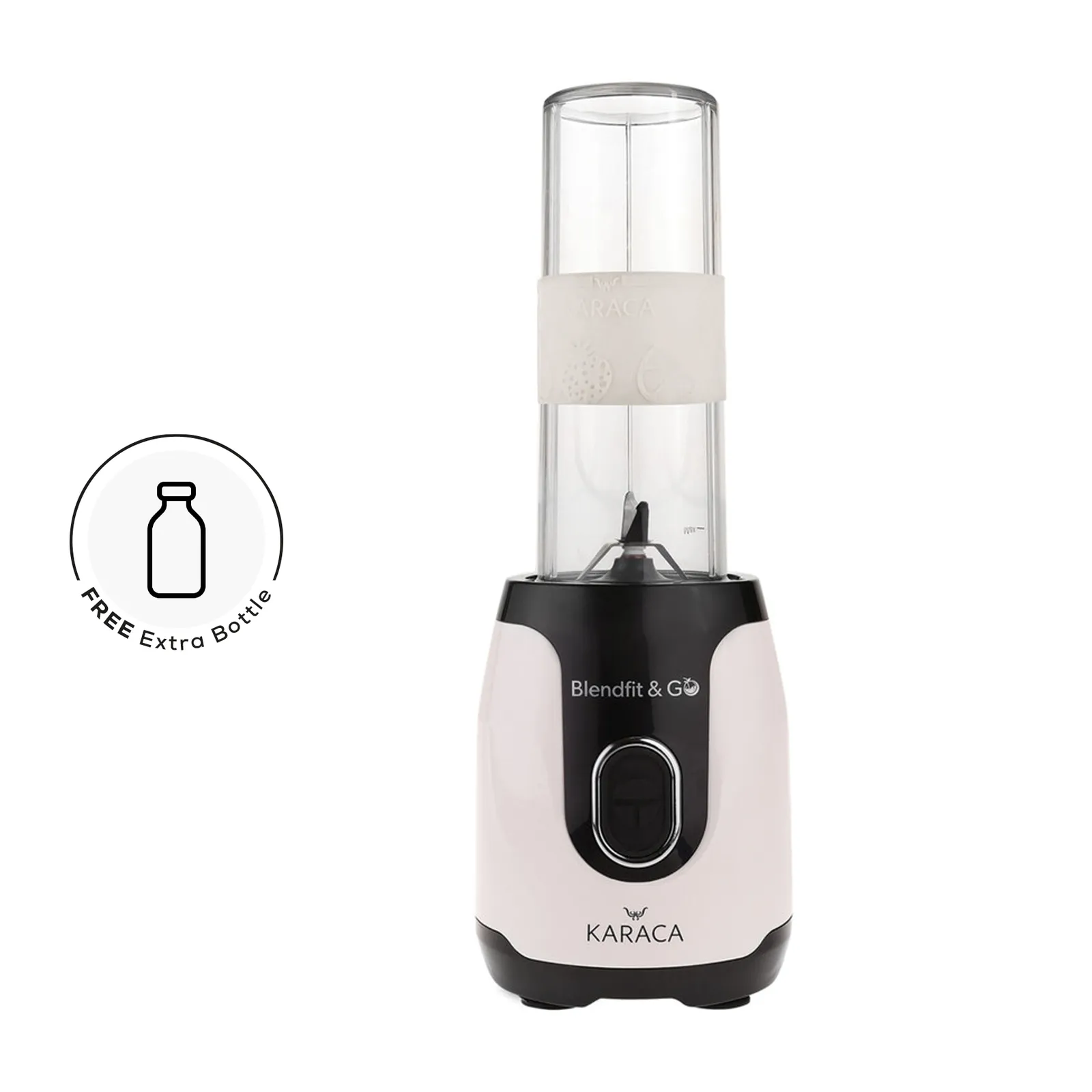 Karaca Blendfit Go Personal Smoothie Blender, 2x600ml Bottle, 550W, Retro Cream - Image 6