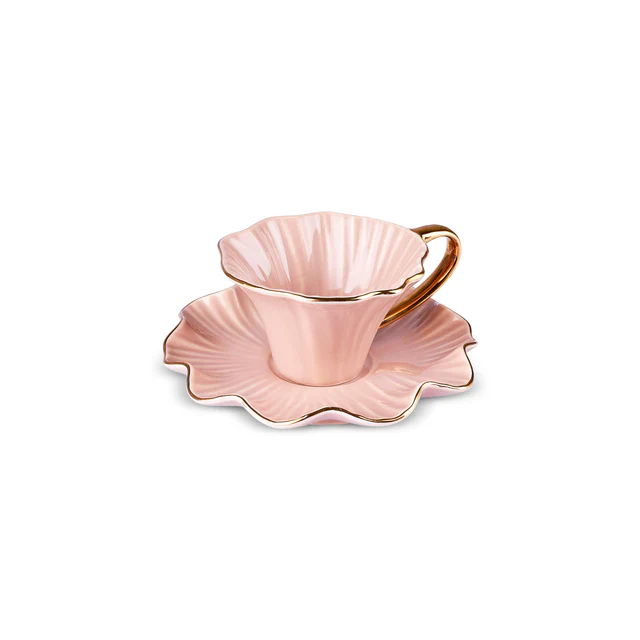 Karaca Bliss 12-Piece Porcelain Turkish Coffee Cup Set for 6 People, 90ml, Pink - Image 8