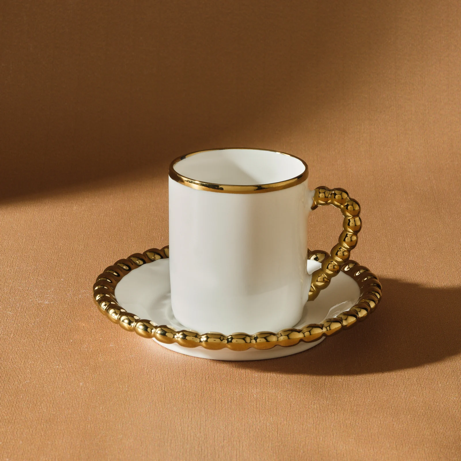 Karaca Boncuk 12-Piece Bone China Espresso Turkish Coffee Cup Set for 6 People, 80ml, White - Image 3