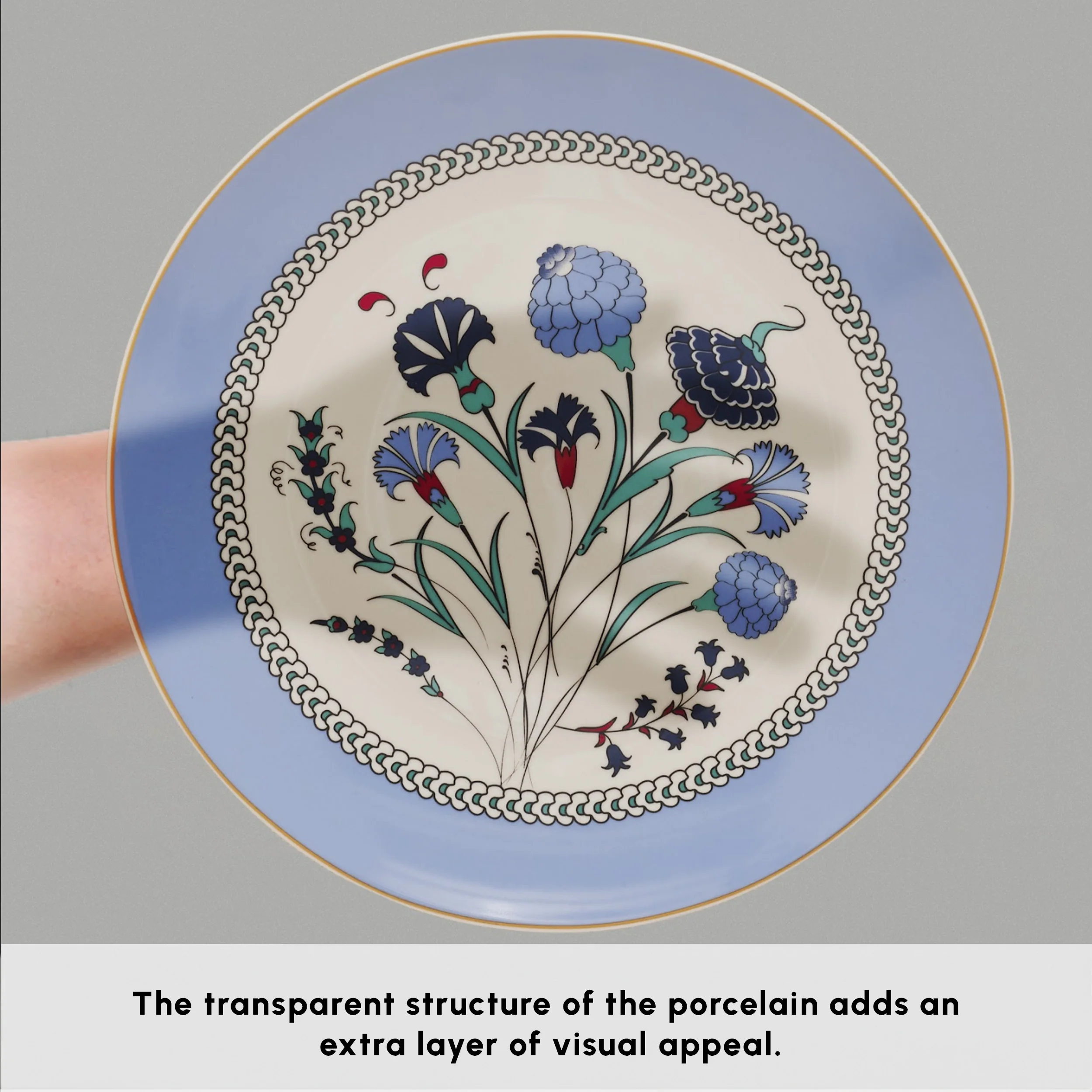 Karaca Bone China Blue Clove 26-Piece Serveware Set for 6 People, Multi - Image 5