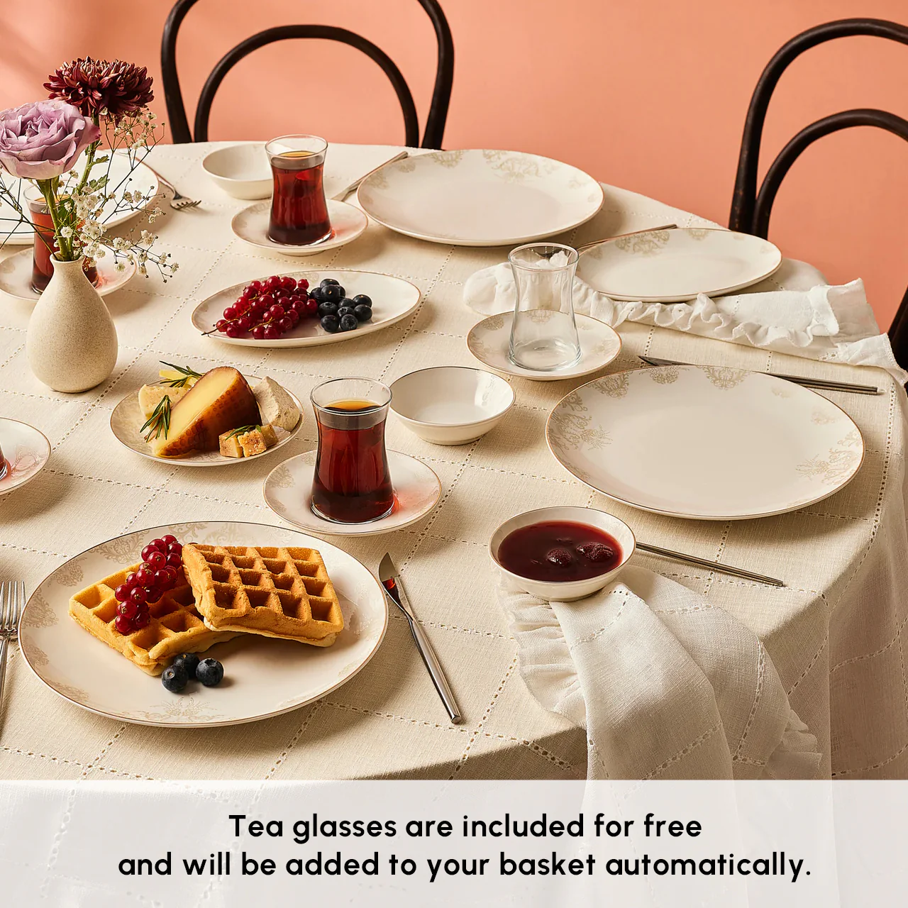Karaca Bone China Siena 26-Piece Serveware Set for 6 People, White - Image 3