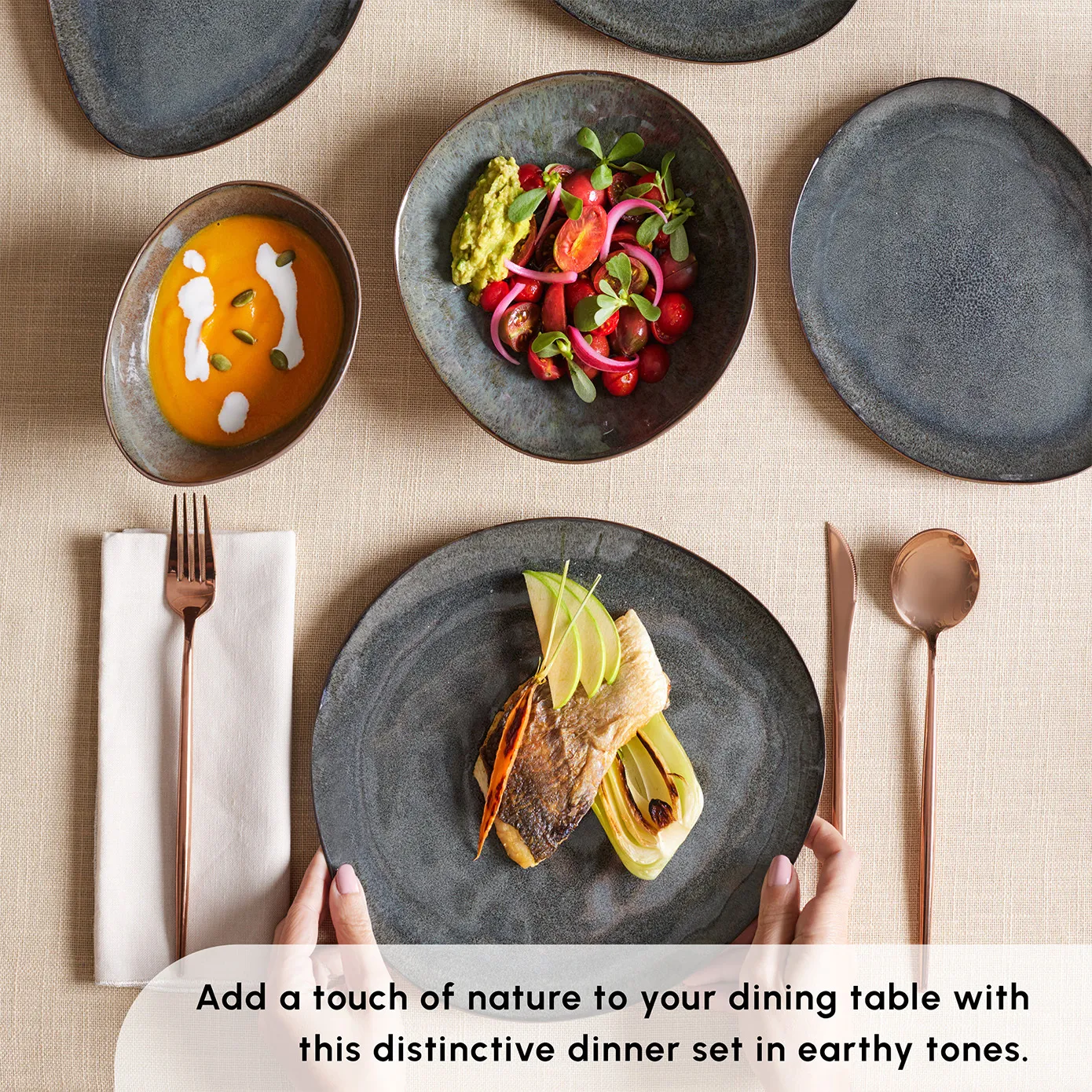 Karaca Bonn 24-Piece Reactive Glaze Dinner Set for 6 People, Multi - Image 5