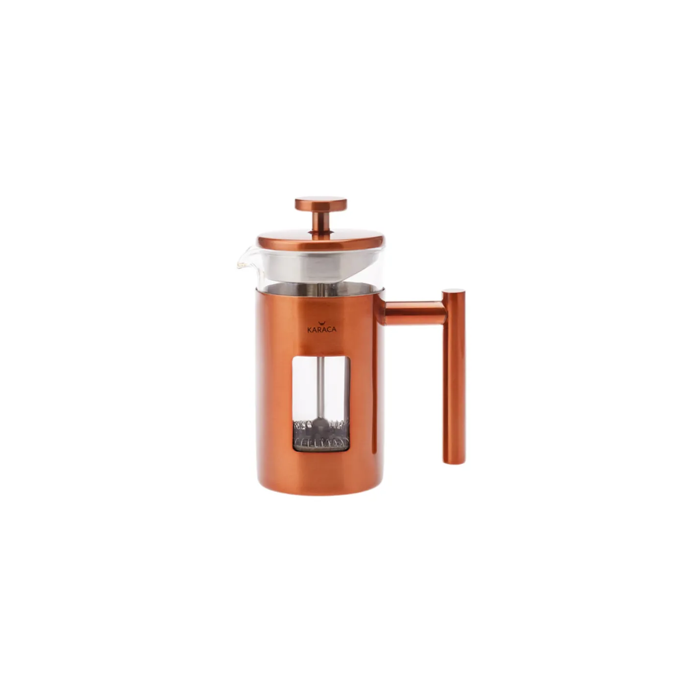 Karaca Borosilicate Glass Copper French Press, 350ml, Copper Silver - Image 2