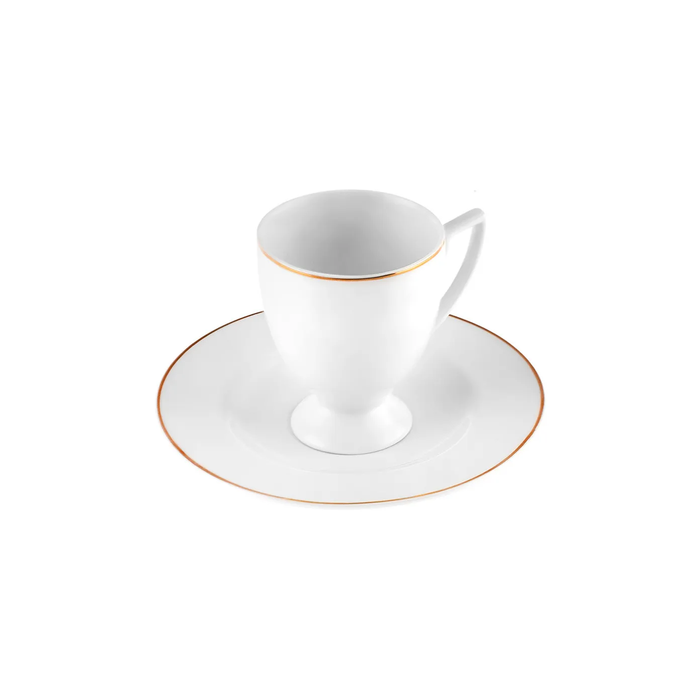Karaca Boyoz 12-Piece Porcelain Espresso Turkish Coffee Cup Set for 6 People, 85ml, White Gold - Image 6