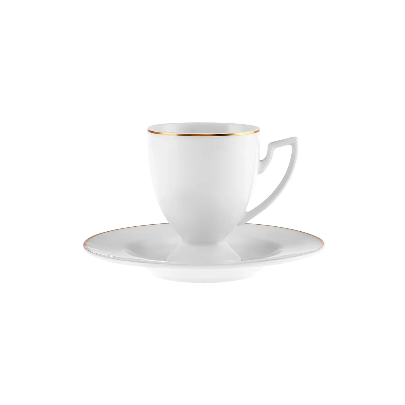 Karaca Boyoz 12-Piece Porcelain Espresso Turkish Coffee Cup Set for 6 People, 85ml, White Gold - Image 7