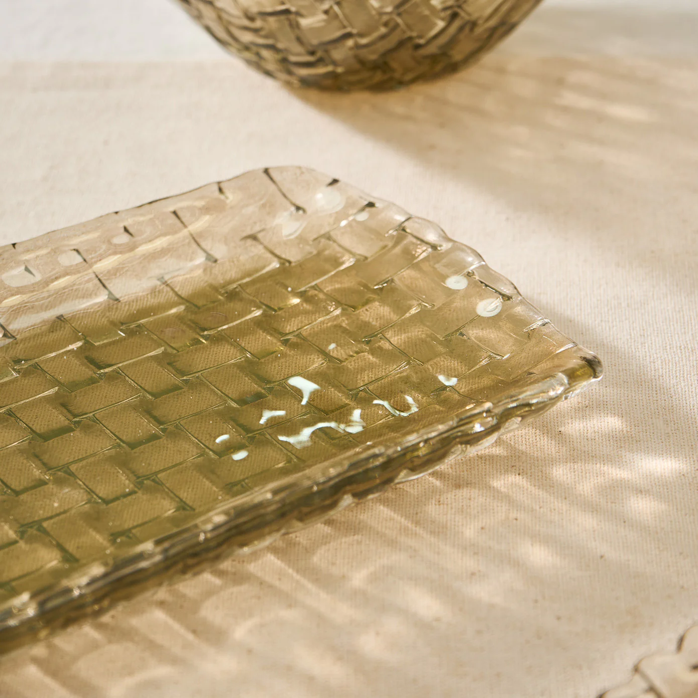 Karaca Braid Lustrous Glass Large Serving Platter, 32,5x13,5cm, Luster - Image 2
