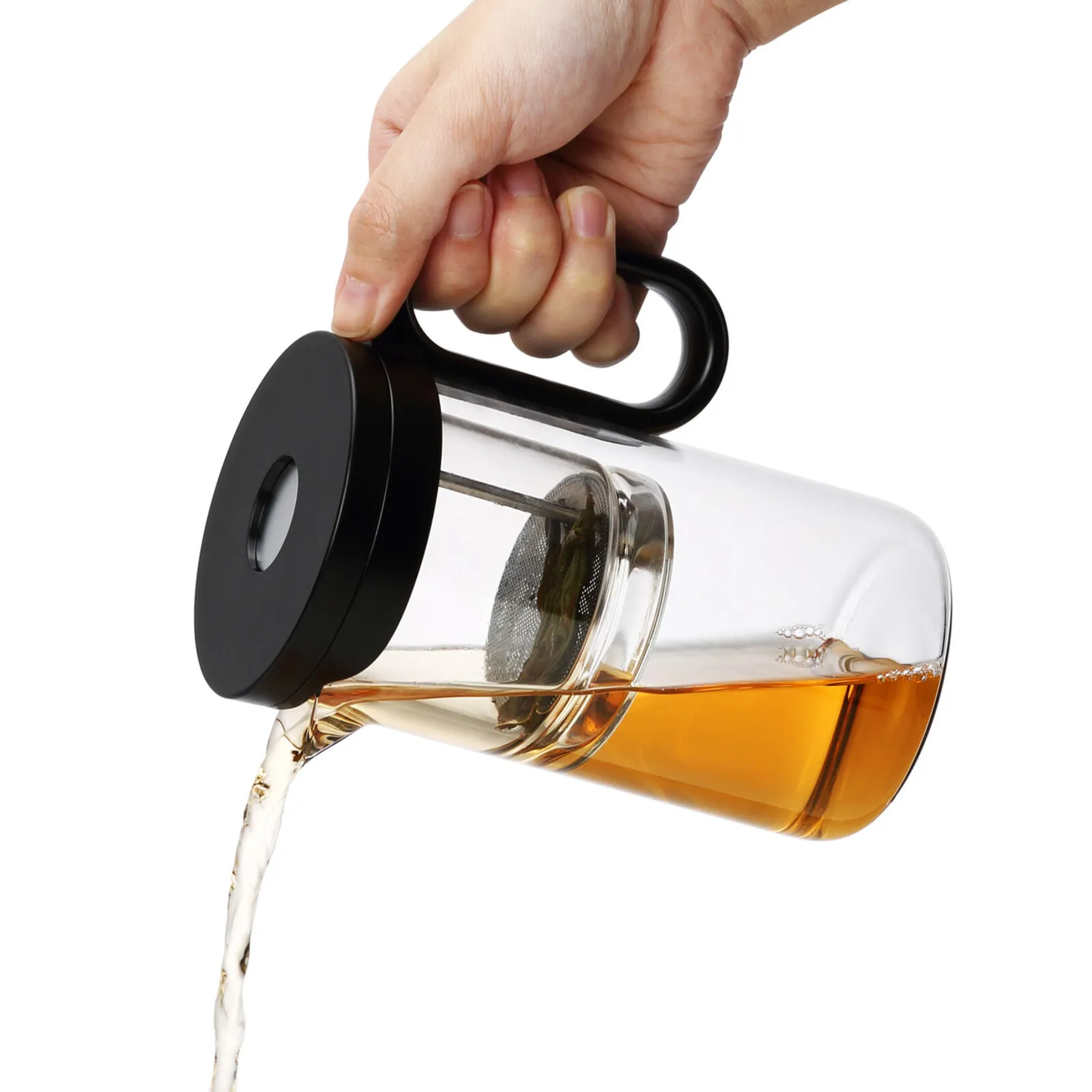 Karaca Brewy Glass Tea French Press, 500ml, Black - Image 4