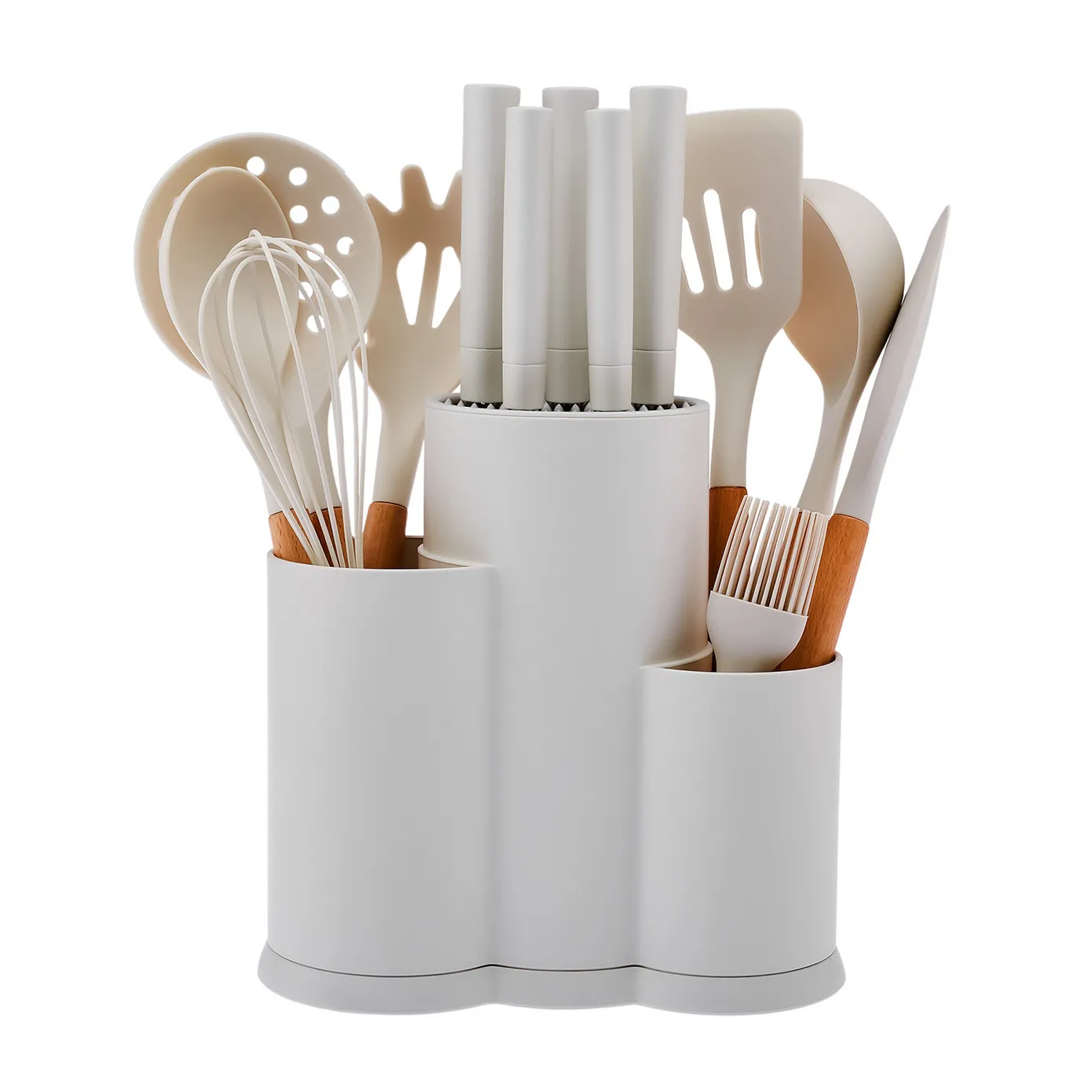 Karaca Burby 14 Piece Knife Block Set, Cream - Image 4