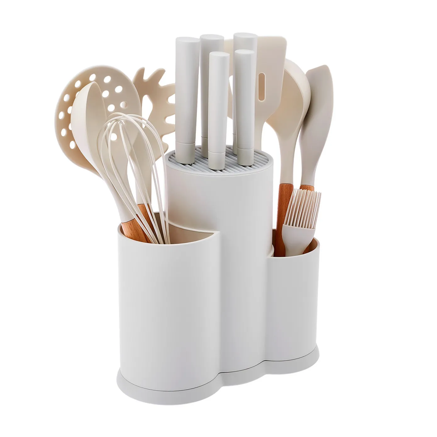 Karaca Burby 14 Piece Knife Block Set, Cream - Image 5