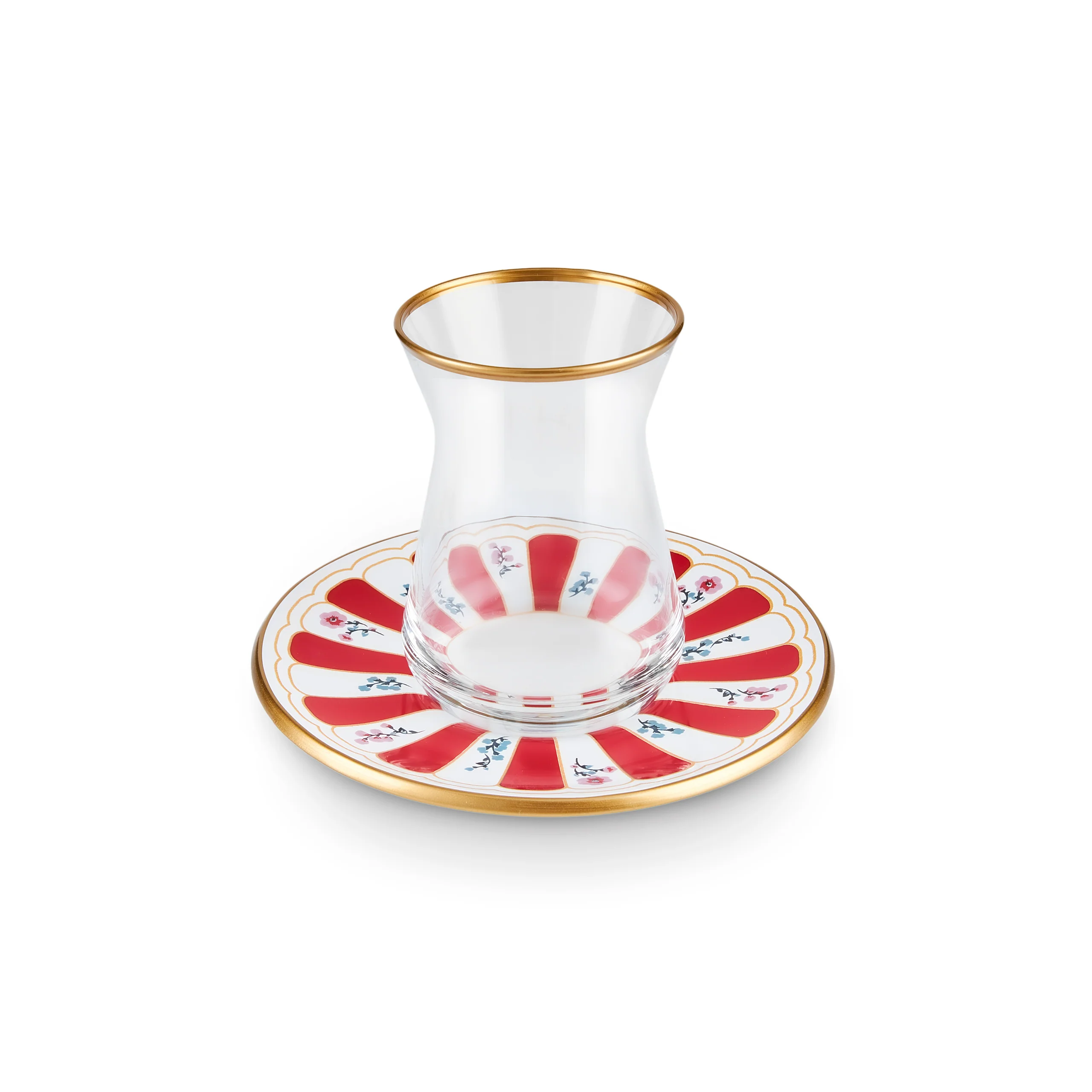 Karaca Bursa 12-Piece Glass Turkish Tea Set for 6 People, 132ml, Red - Image 12