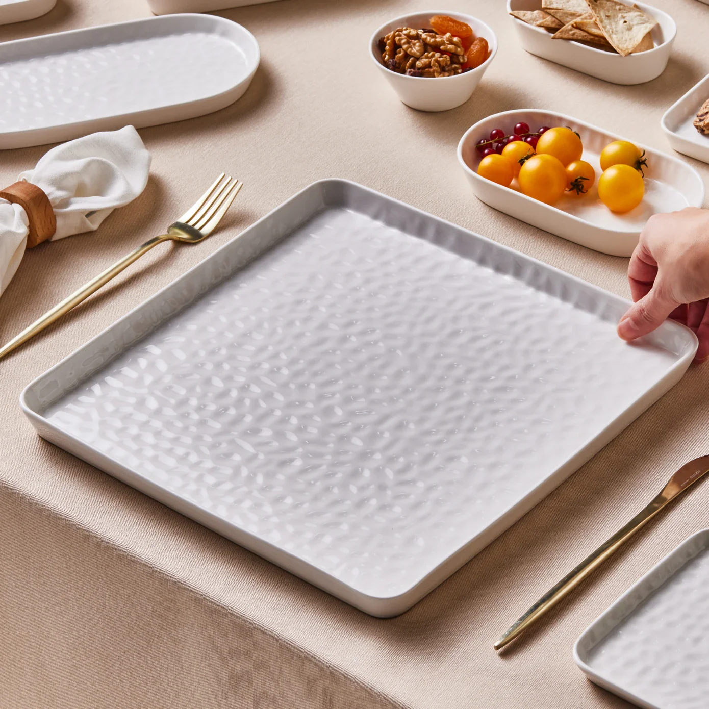 Karaca x by Refika Bembeyaz Bone China Dinner Plate, 32cm, White - Image 2