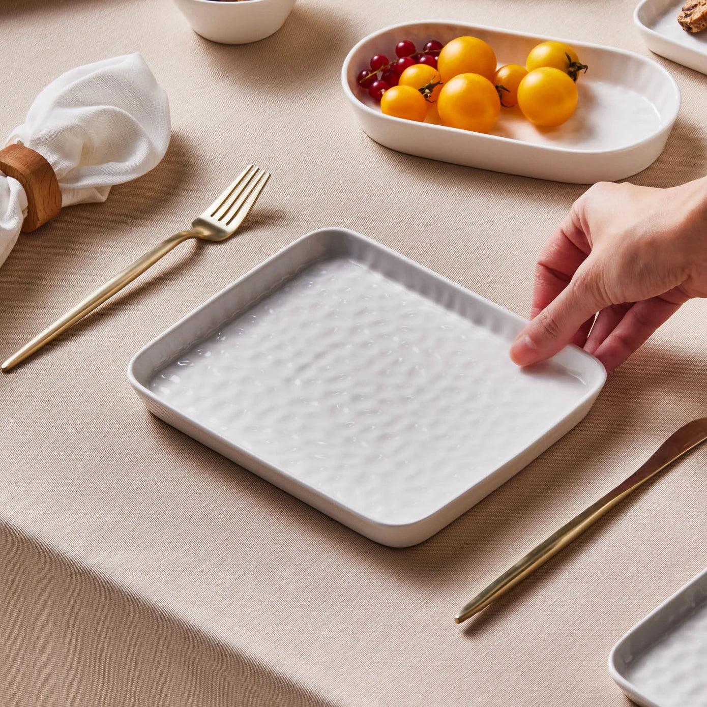 Karaca x by Refika Bembeyaz Bone China Dessert/Side Plate, 19cm, White - Image 2
