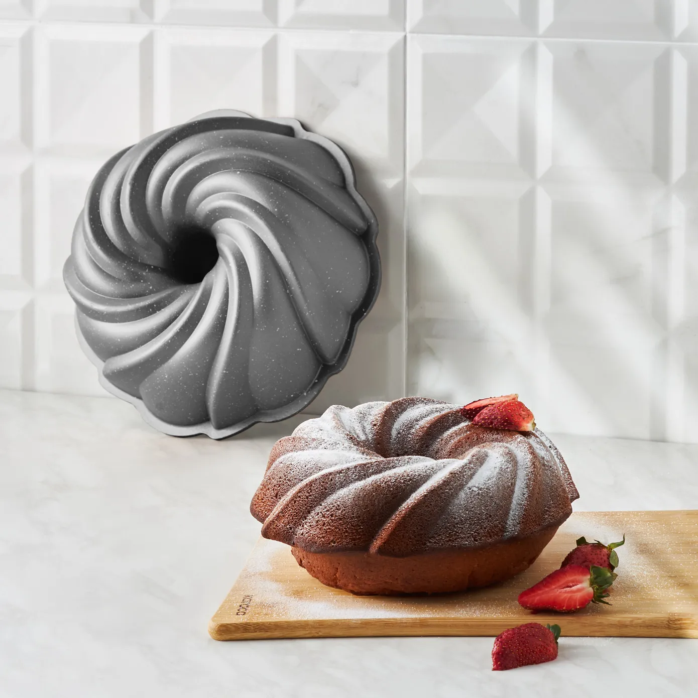 Karaca Cake Pro Aluminium Cast Decorative Cake Tin, 24cm, Anthracite - Image 2