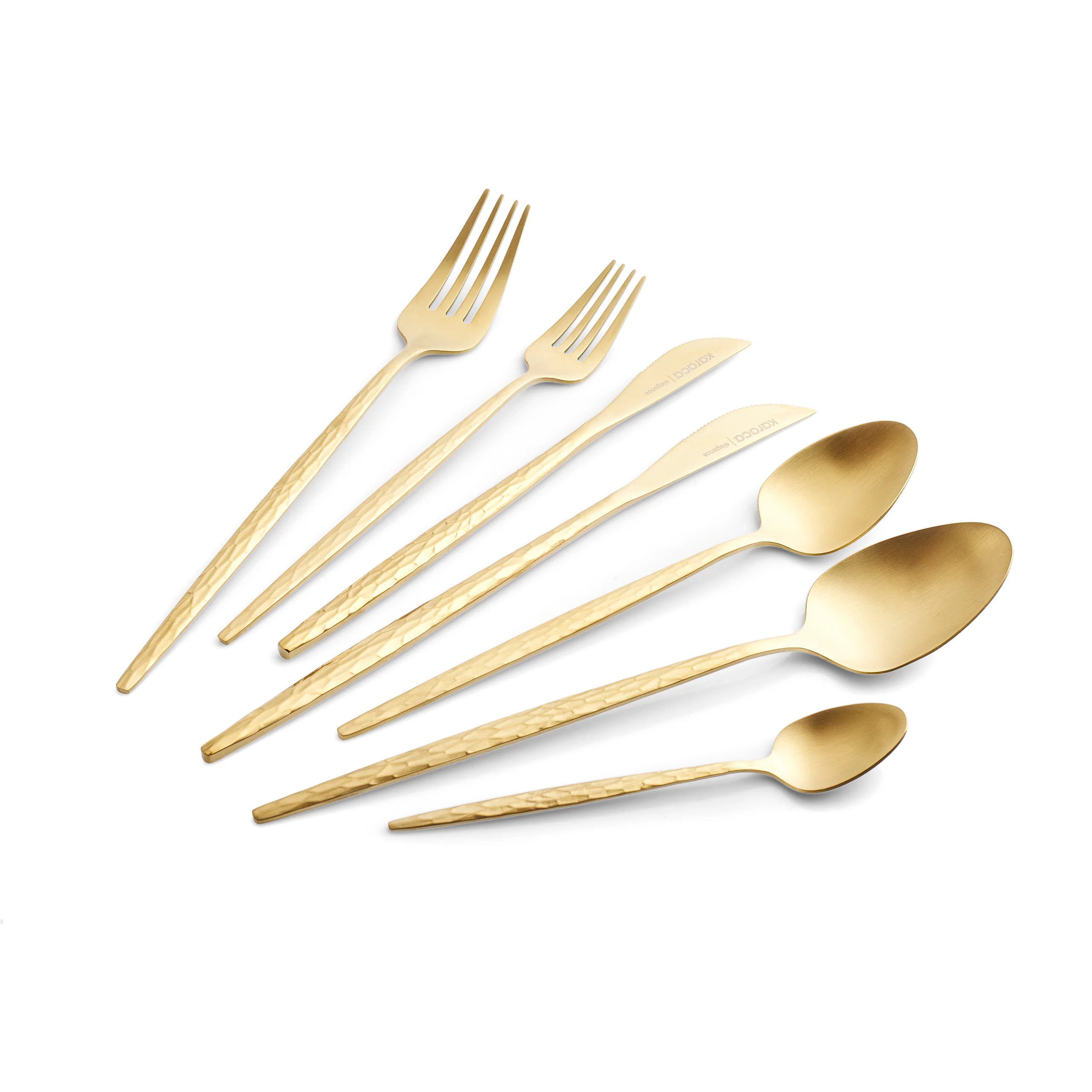 Karaca Callisto 84-Piece Stainless Steel Cutlery Set for 12 People, Gold - Image 6