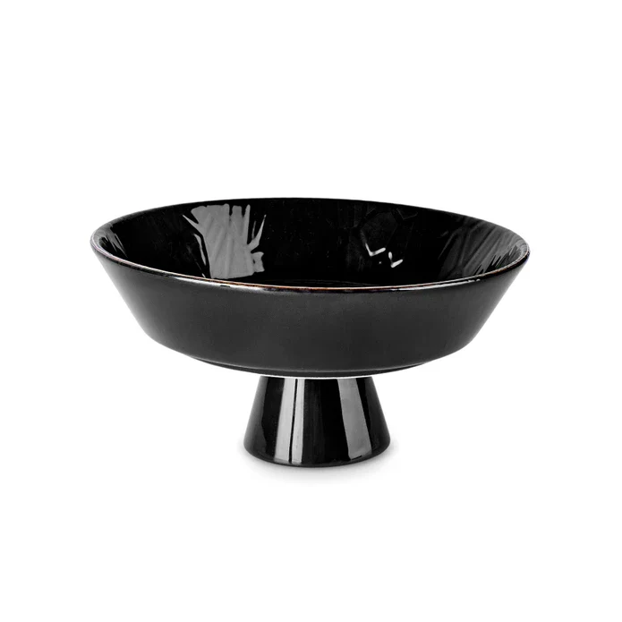 Karaca Calvin Black Footed Bowl, 24cm, Black