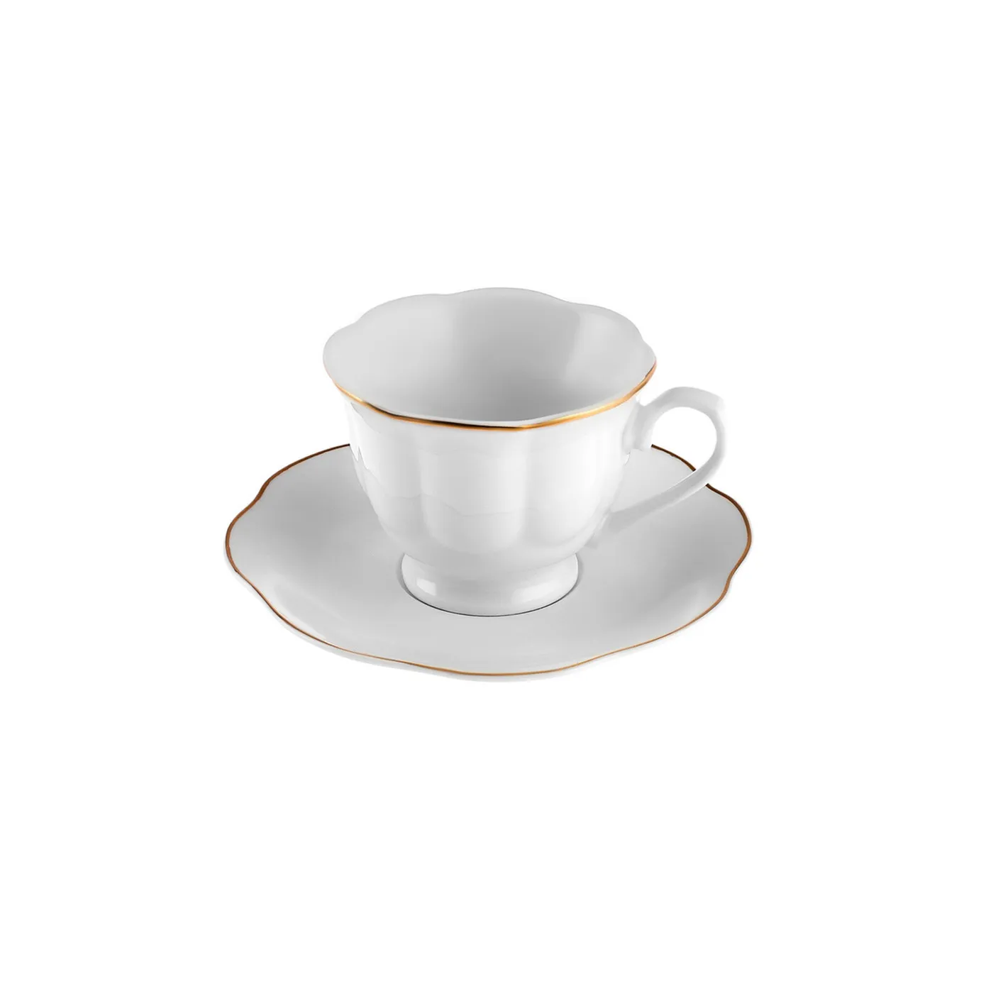 Karaca Çan 12-Piece Porcelain Espresso Turkish Coffee Cup Set for 6 People, 90ml, White Gold - Image 5