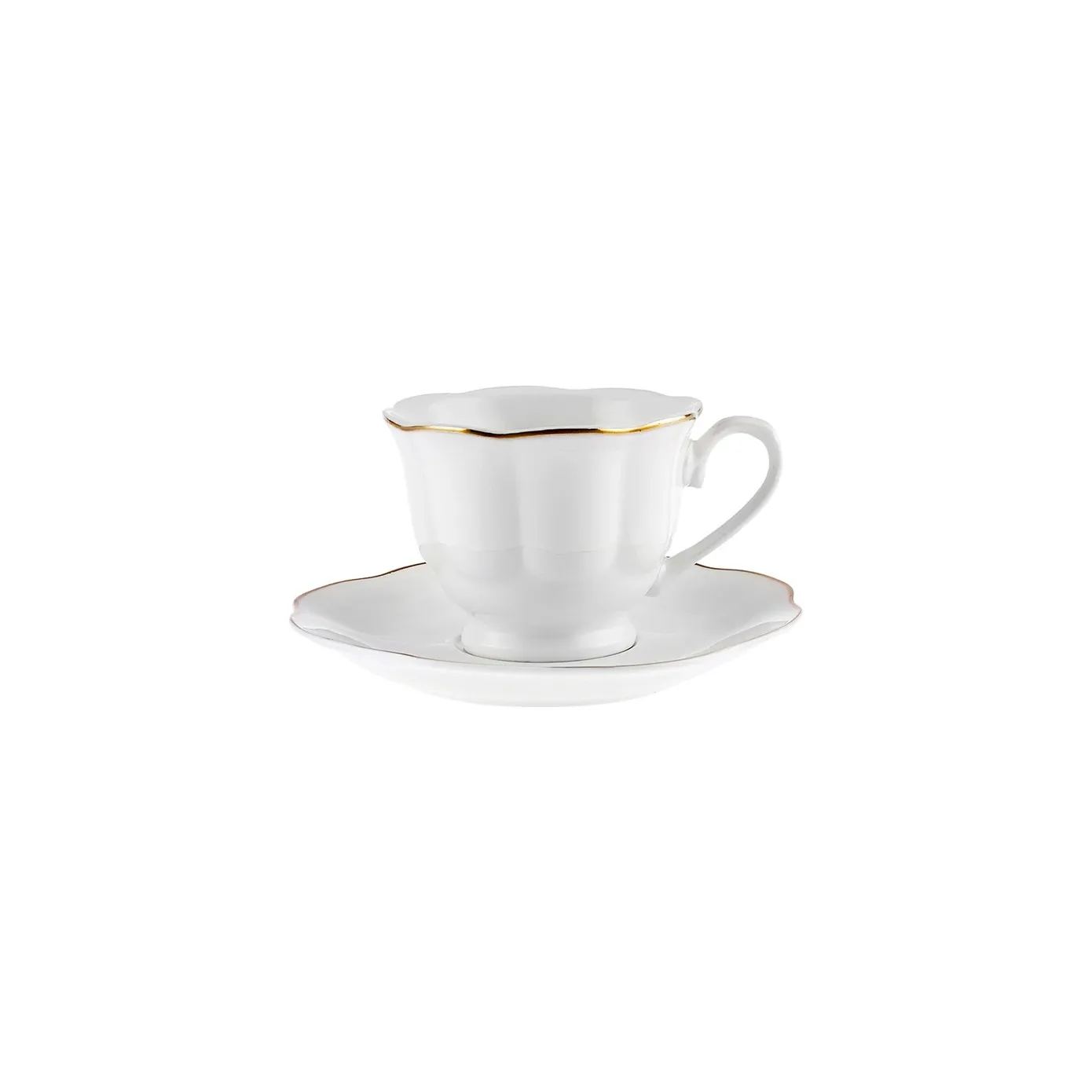 Karaca Çan 12-Piece Porcelain Espresso Turkish Coffee Cup Set for 6 People, 90ml, White Gold - Image 6