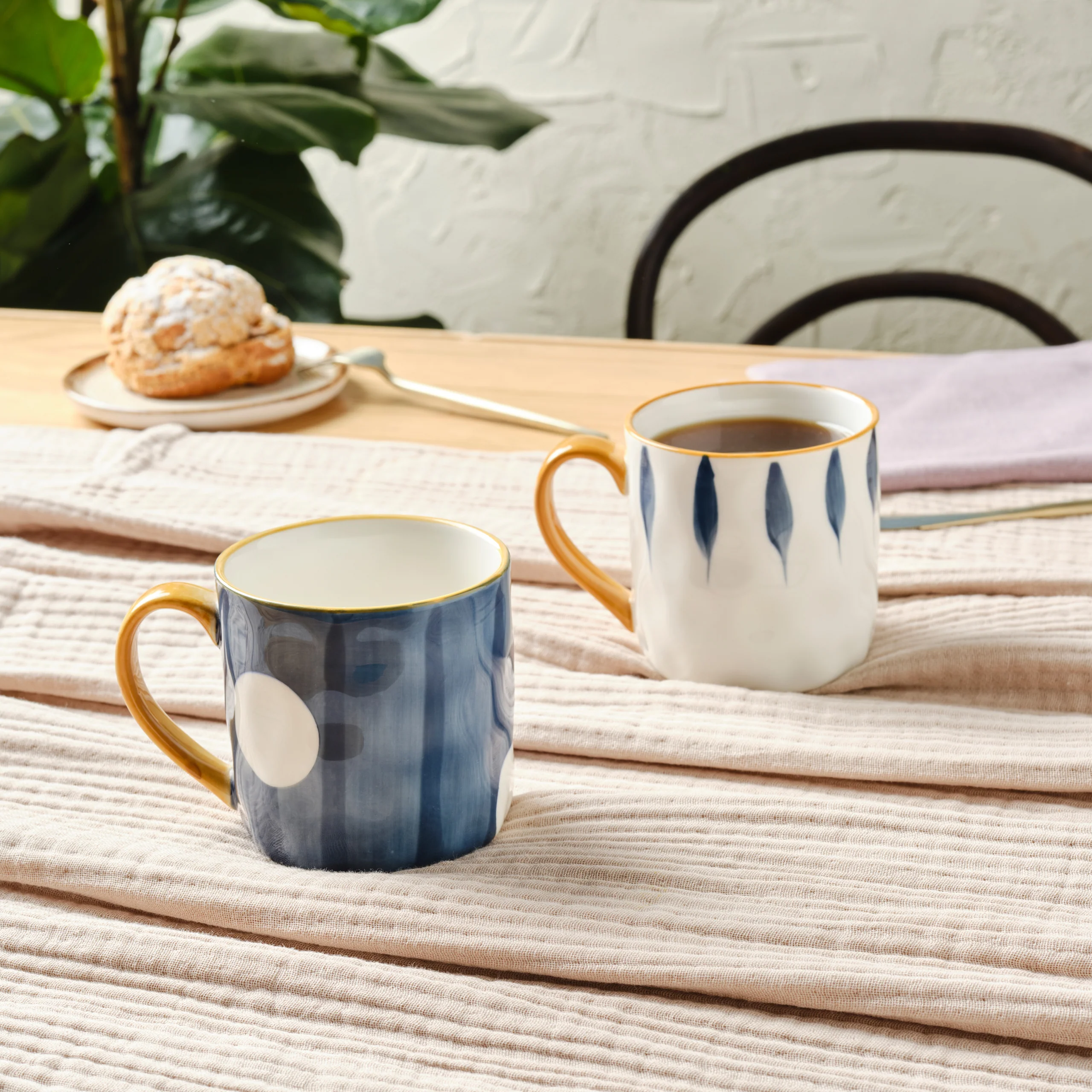 Karaca Canarie 2 Piece Stoneware Mug Set, 350ml, Multicolour