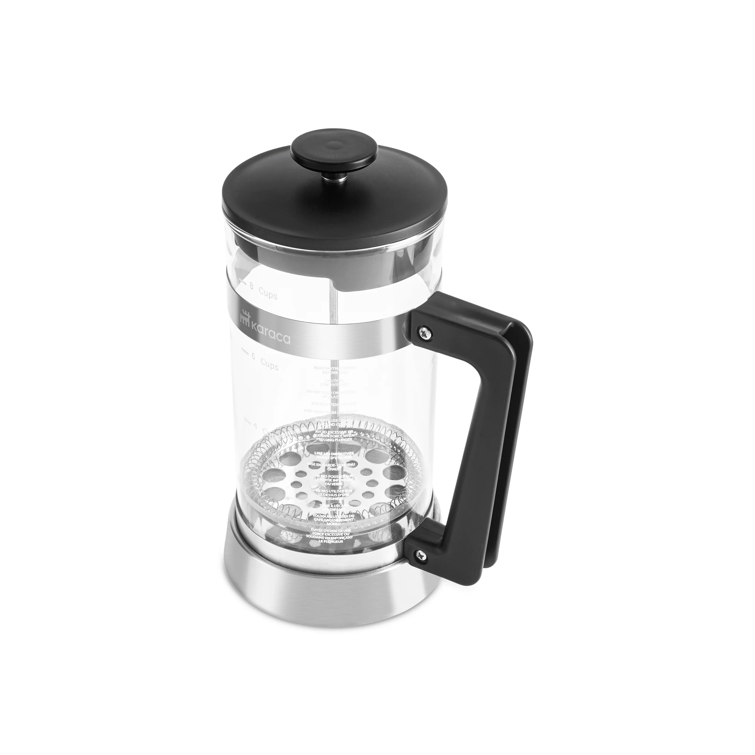 Karaca Cavira Borosilicate Glass French Press, 1000ml, Black Metal - Image 9