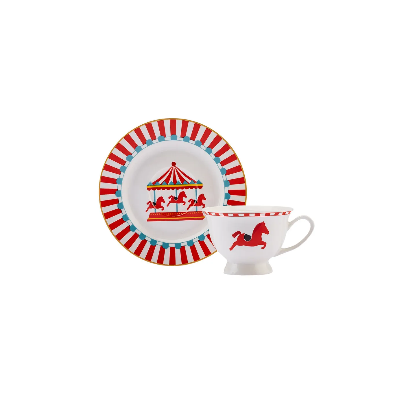 Karaca Circus 2 Piece Espresso Turkish Coffee Cup Set for 1 People, 90ml, Multi - Image 5