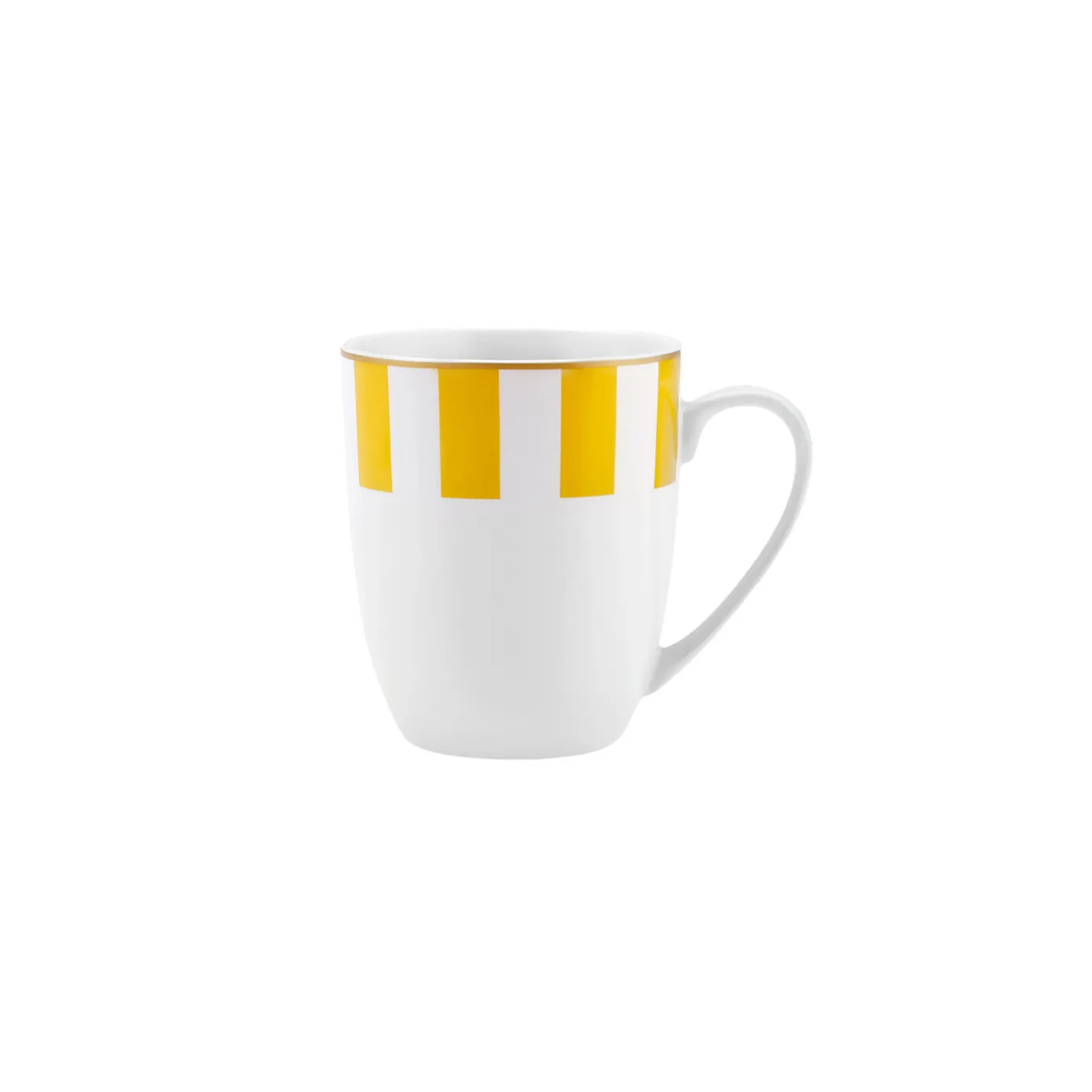 Karaca Circus Porcelain Mug, 330ml, White Yellow Gold - Image 3