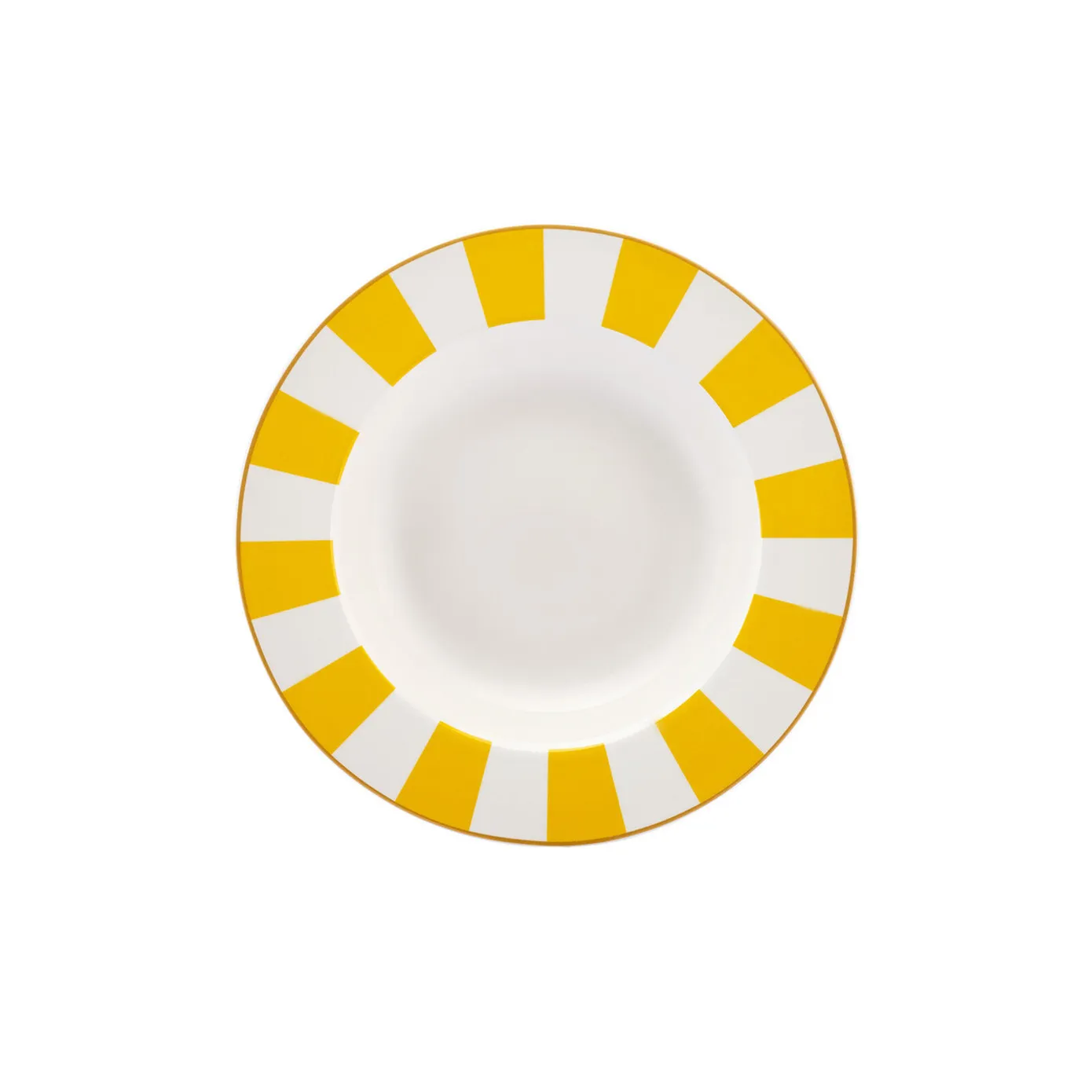 Karaca Circus Porcelain Pasta Bowl, 20cm, Yellow White Gold - Image 3