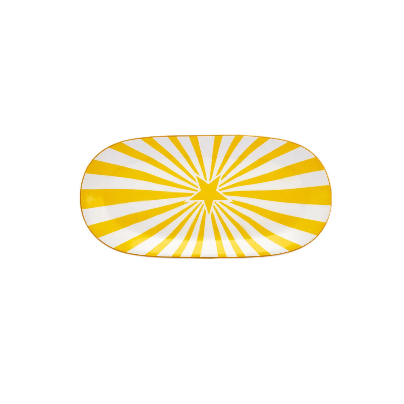 Karaca Circus Porcelain Serving Platter, 20cm, White Yellow Gold - Image 3
