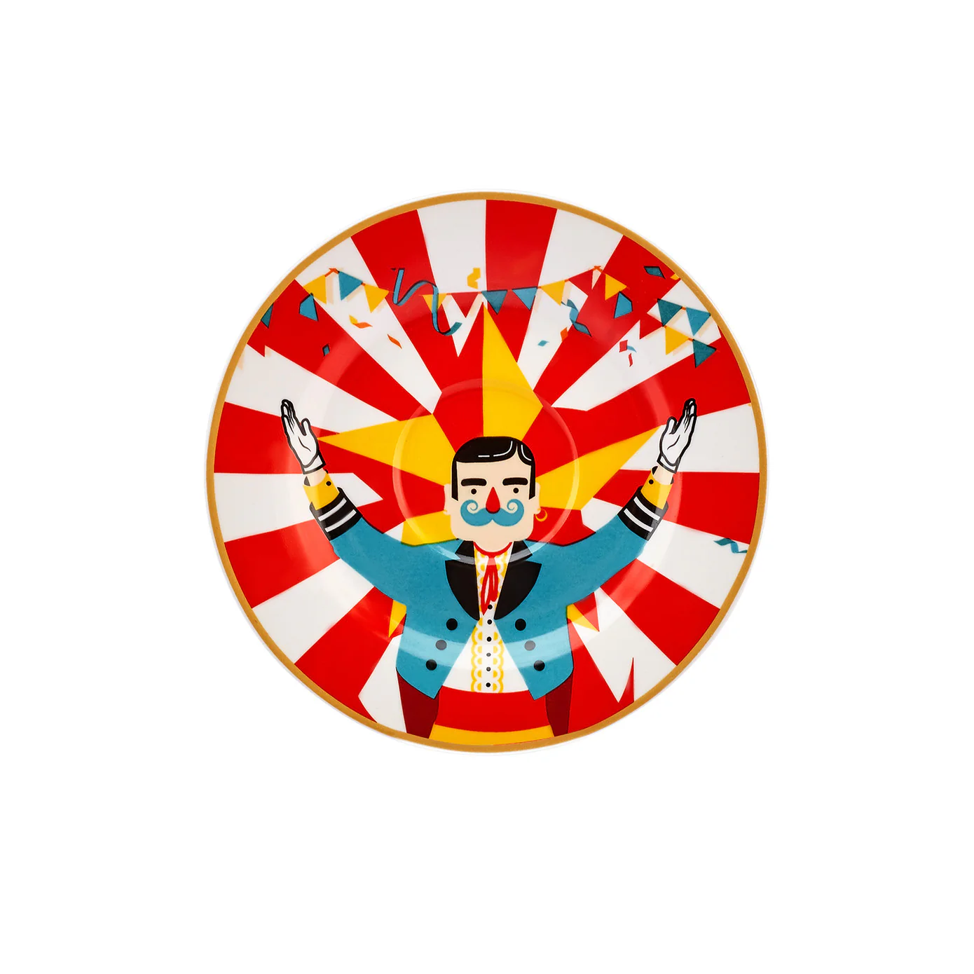 Karaca Circus Vega Porcelain Saucer, Multi - Image 3