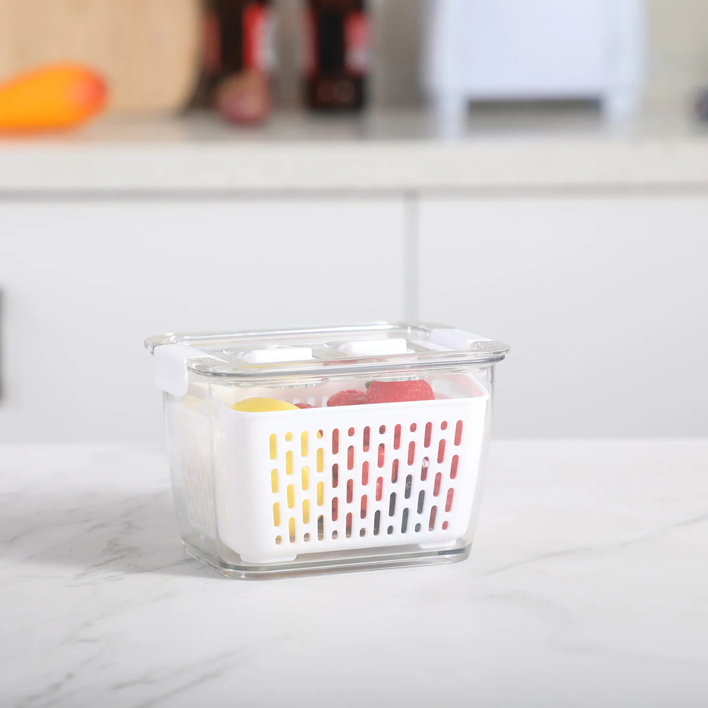 Karaca Citrus Vegetable / Fruit Storage Container, S, White - Image 2