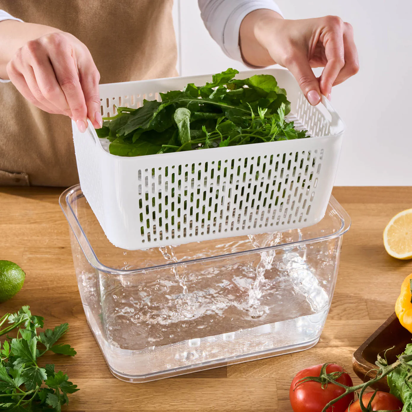 Karaca Citrus Vegetable / Fruit Storage Container, L, White - Image 5