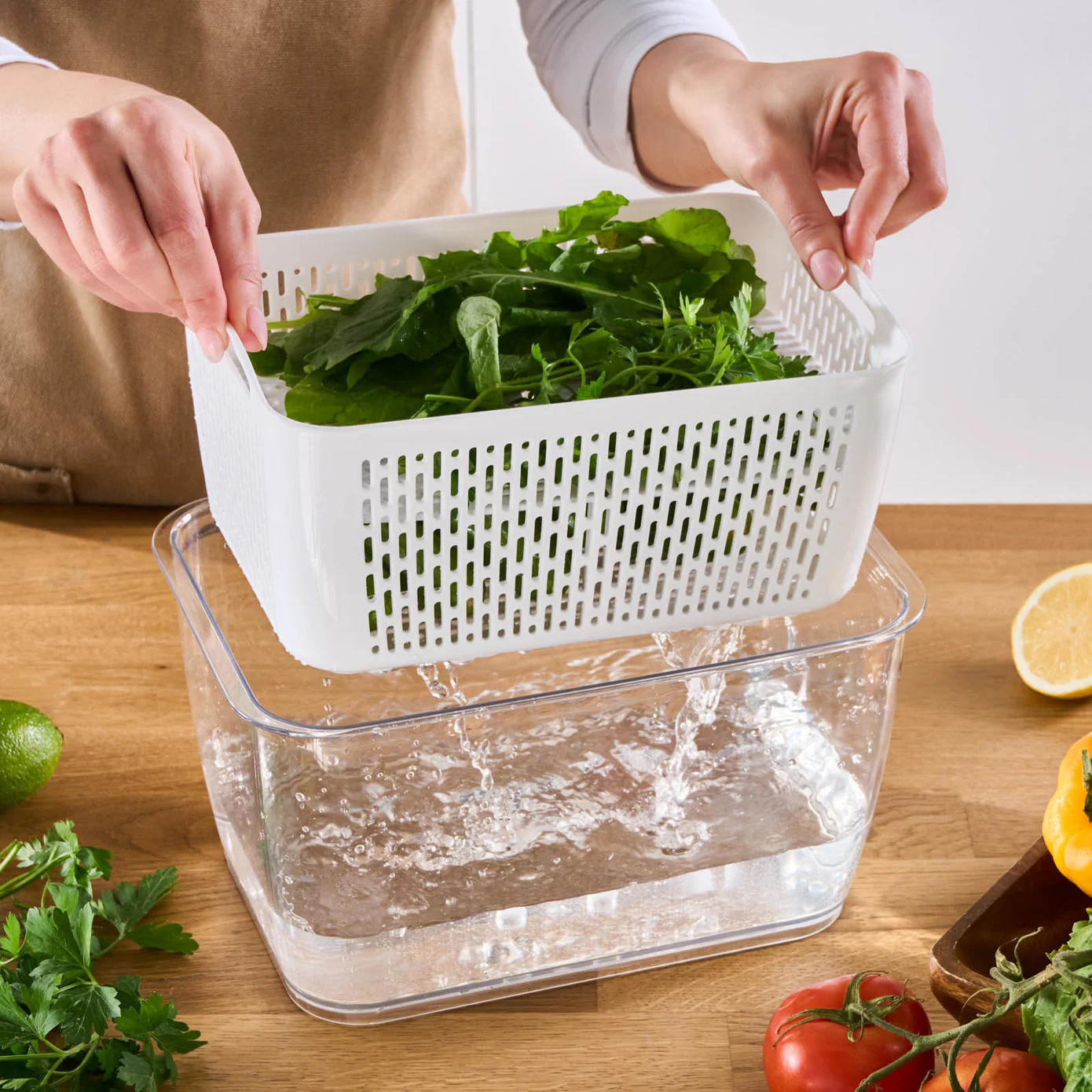 Karaca Citrus Vegetable / Fruit Storage Container, XL, White - Image 2