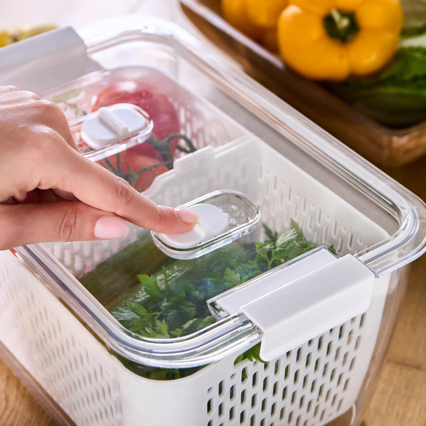 Karaca Citrus Vegetable / Fruit Storage Container, XL, White - Image 3