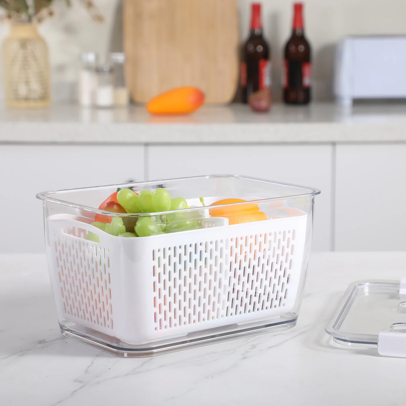 Karaca Citrus Vegetable / Fruit Storage Container, XL, White - Image 4