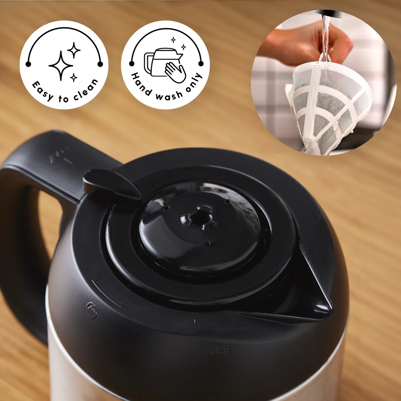 Karaca Coffee Art Aroma Thermal Carafe Filter Coffee Machine, 1.2L, 1000 W, Inox - Image 9