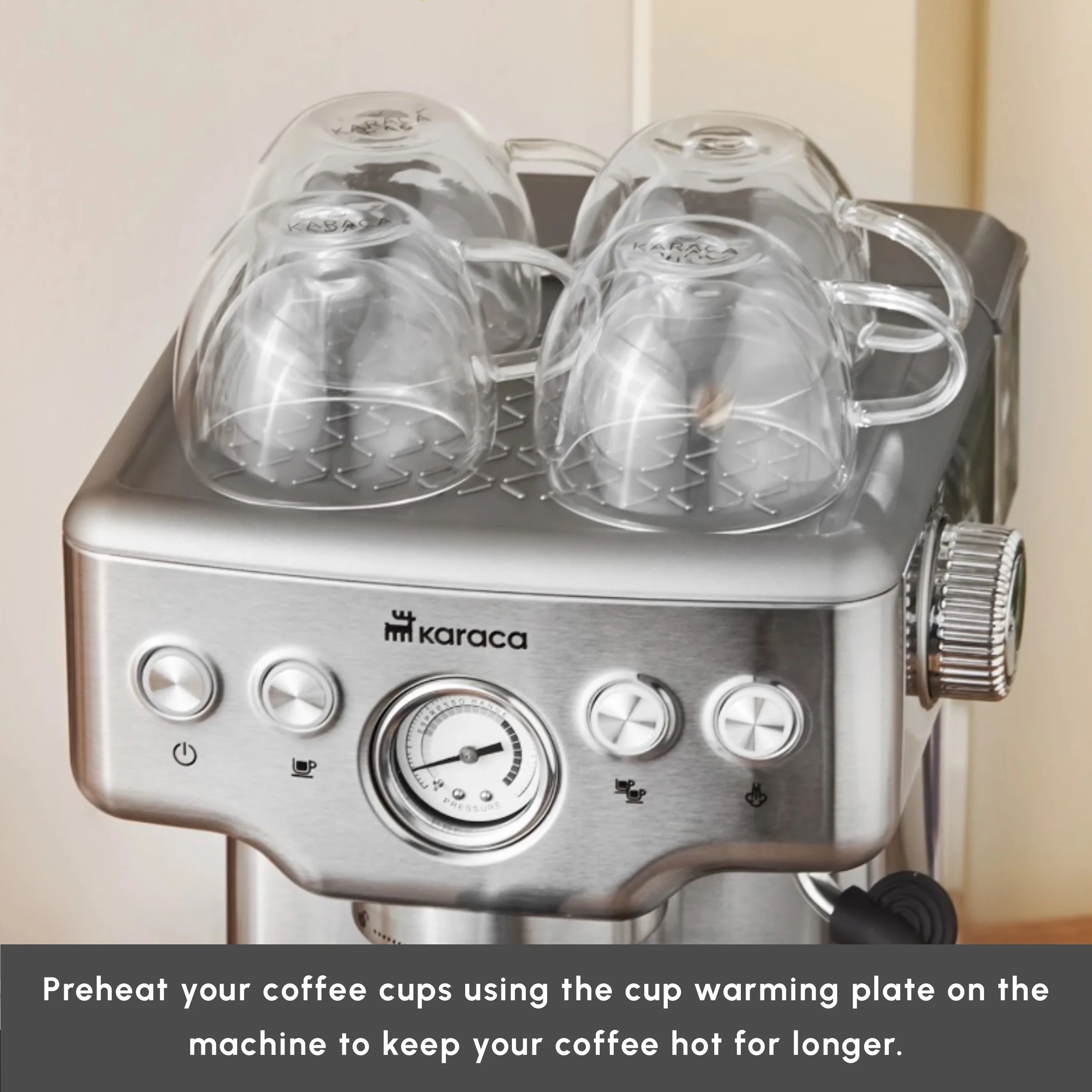 Karaca Coffee Art Espresso Coffee Machine, 1.8L, 1350W, Inox - Image 8