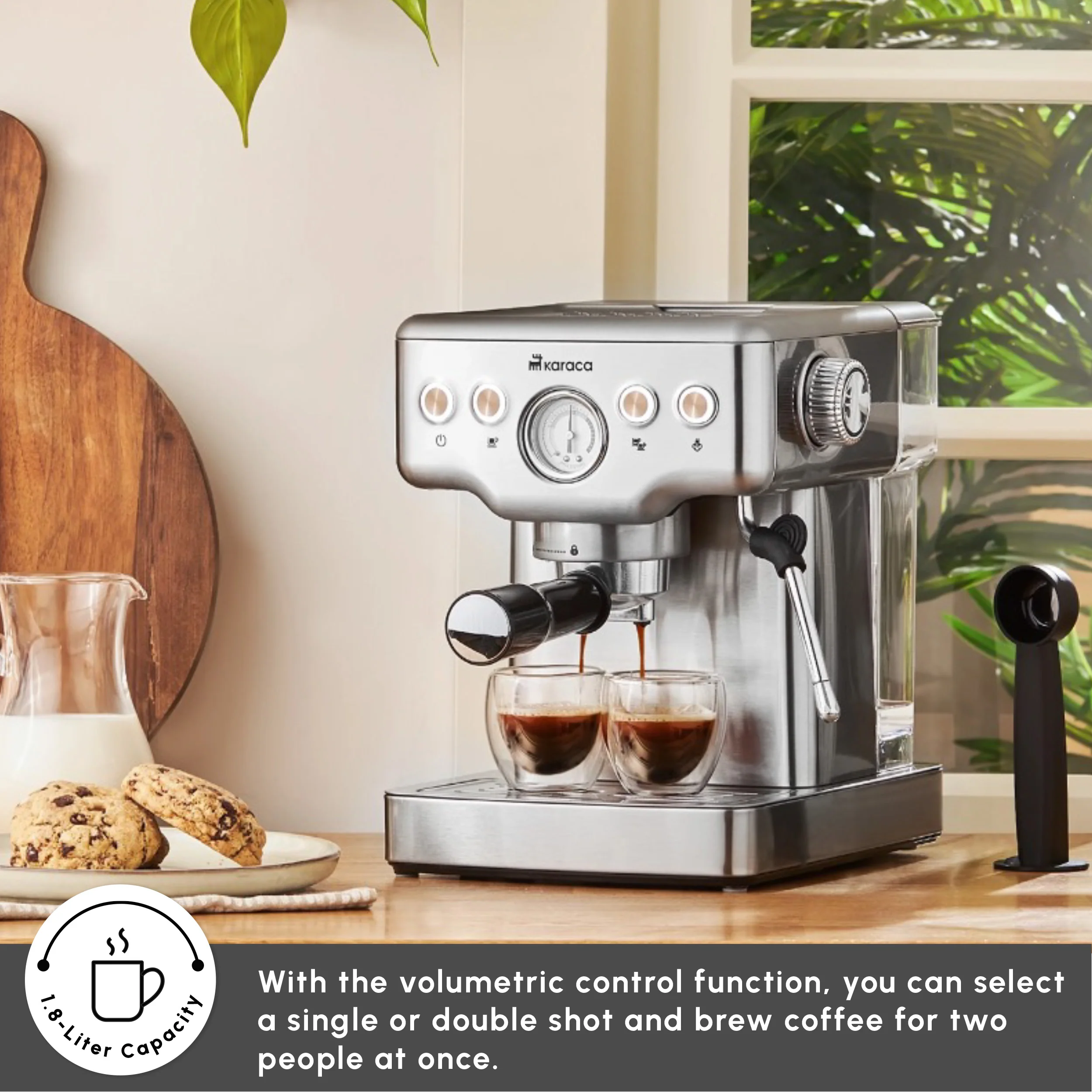 Karaca Coffee Art Espresso Coffee Machine, 1.8L, 1350W, Inox - Image 9