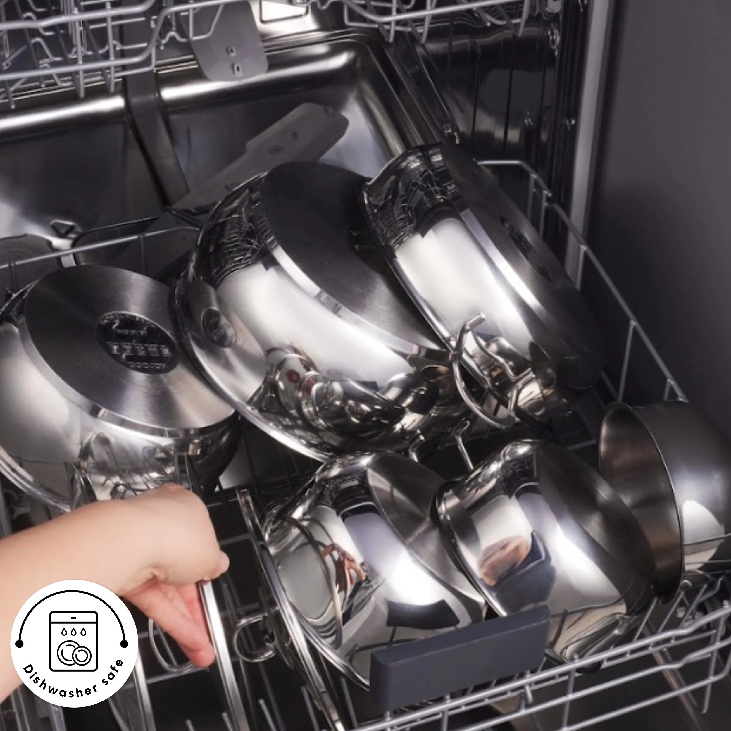 Karaca Cook & Store 13-Piece Stainless Steel Induction Cookware Set, Silver - Image 8