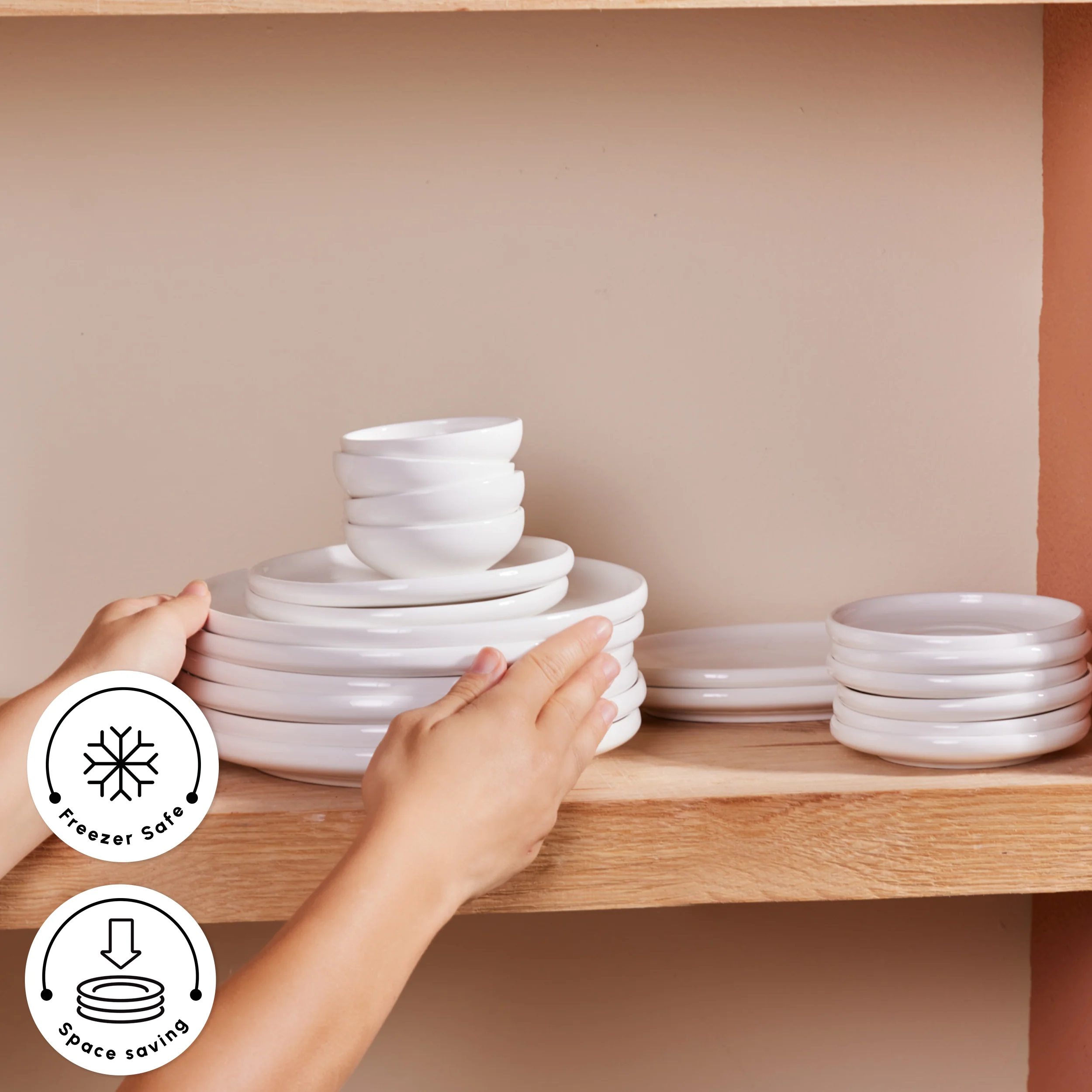 Karaca Stream Pure Cordelia 20-Piece Porcelain Serveware Set for 6 People, White - Image 7