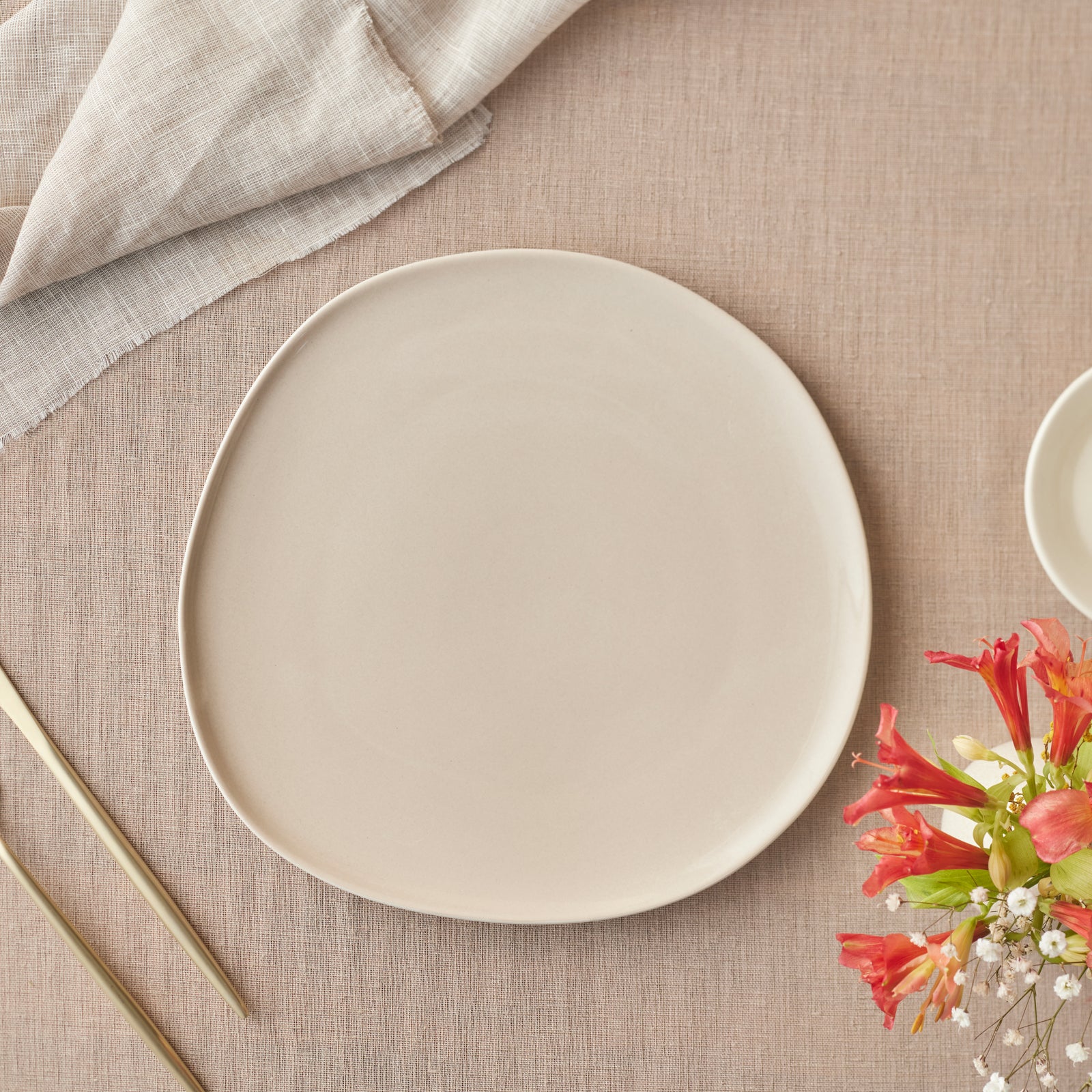Karaca Earth Collection New Cupid Reactive Glaze Dinner Plate, 27cm, Beige White